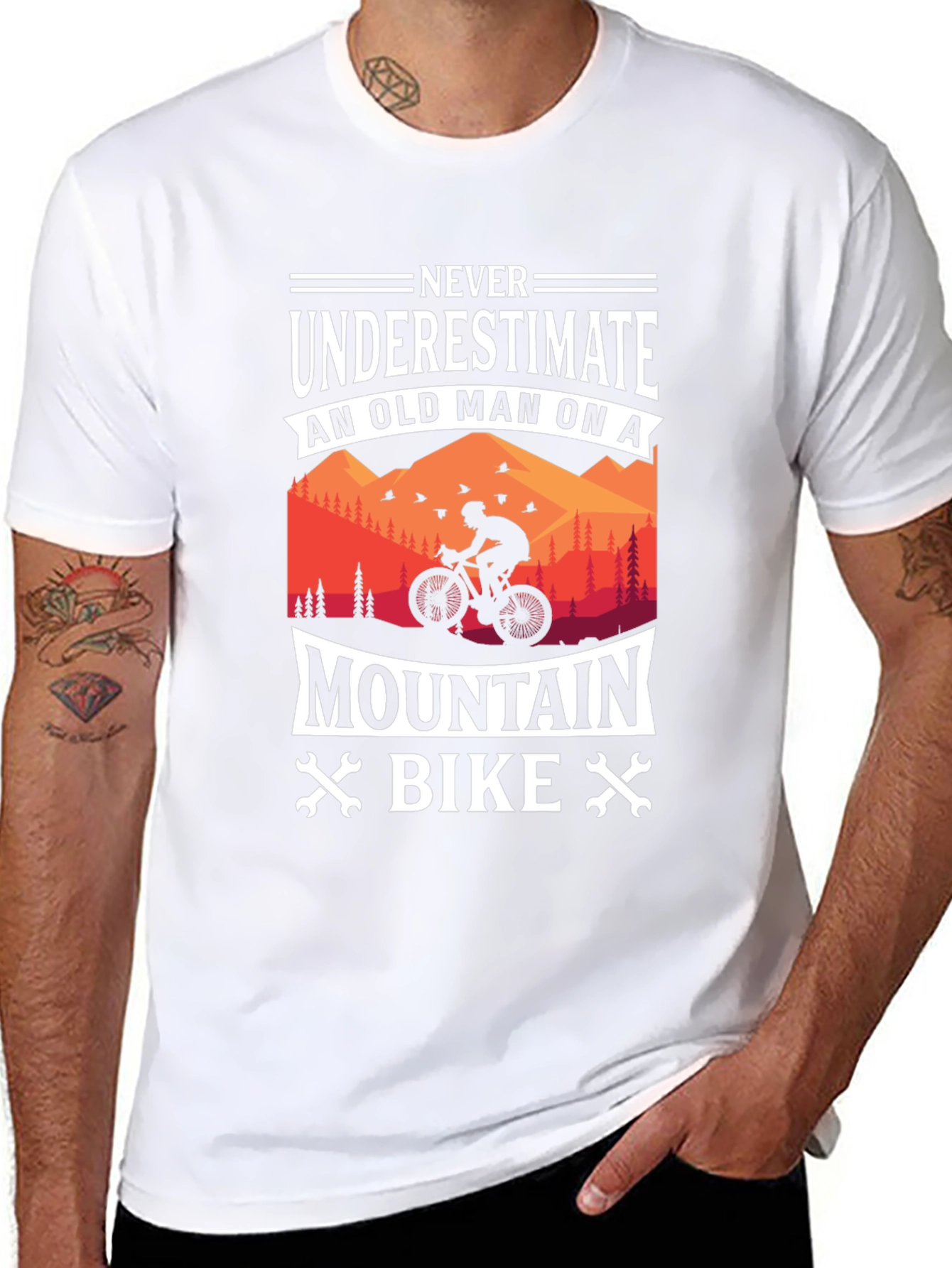 Mountain Bike Old Man Graphic T-Shirt