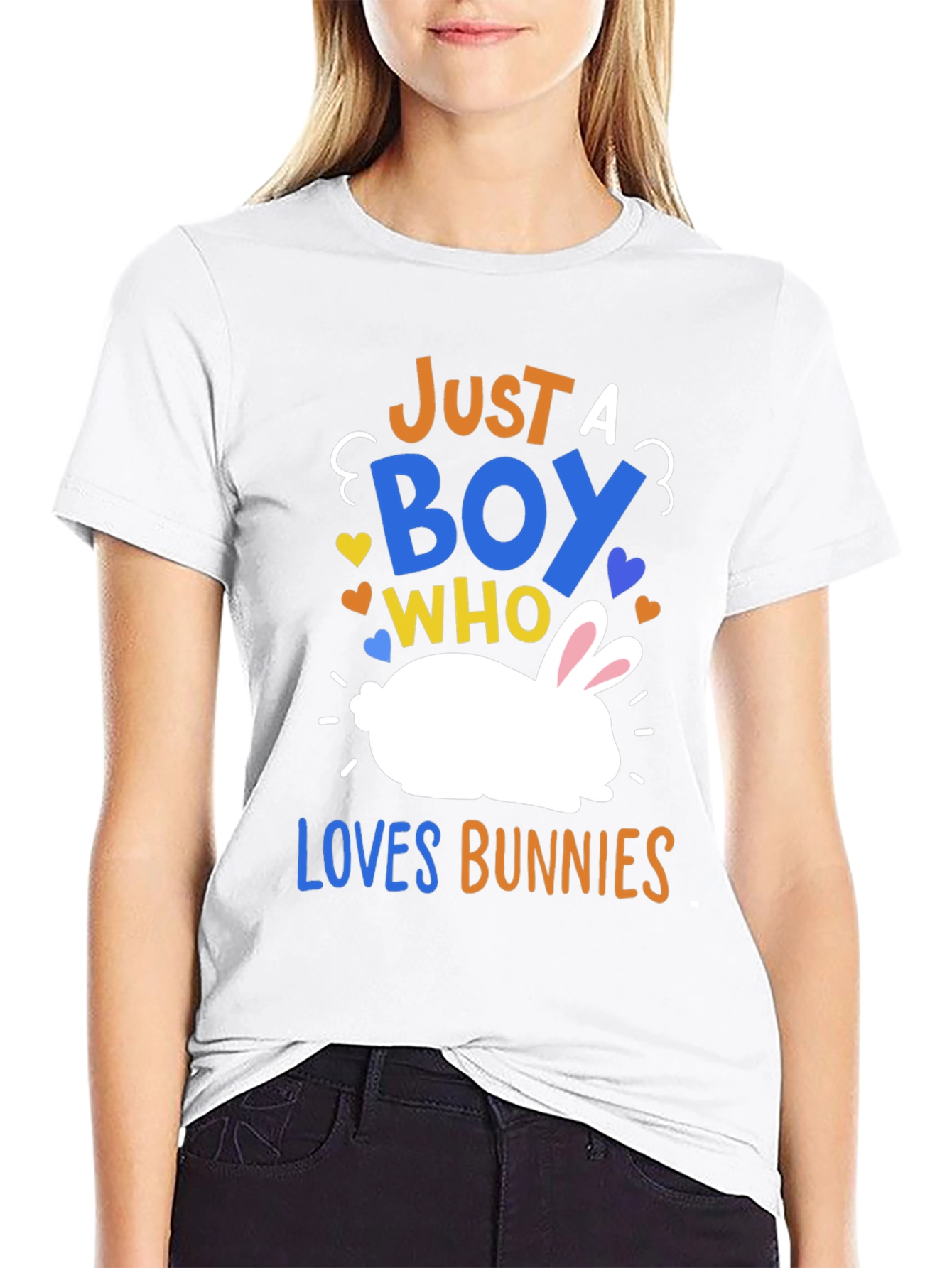 Just a Boy Who Loves Bunnies Graphic T-Shirt