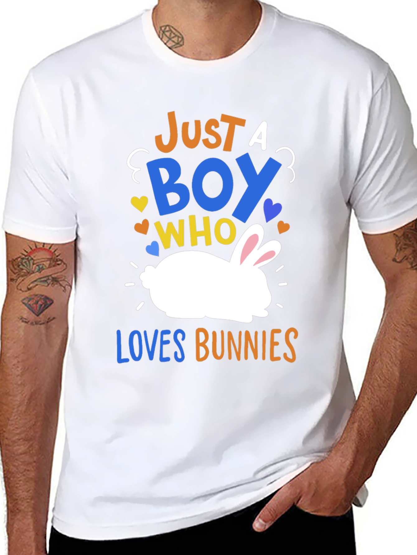 Just a Boy Who Loves Bunnies Graphic T-Shirt