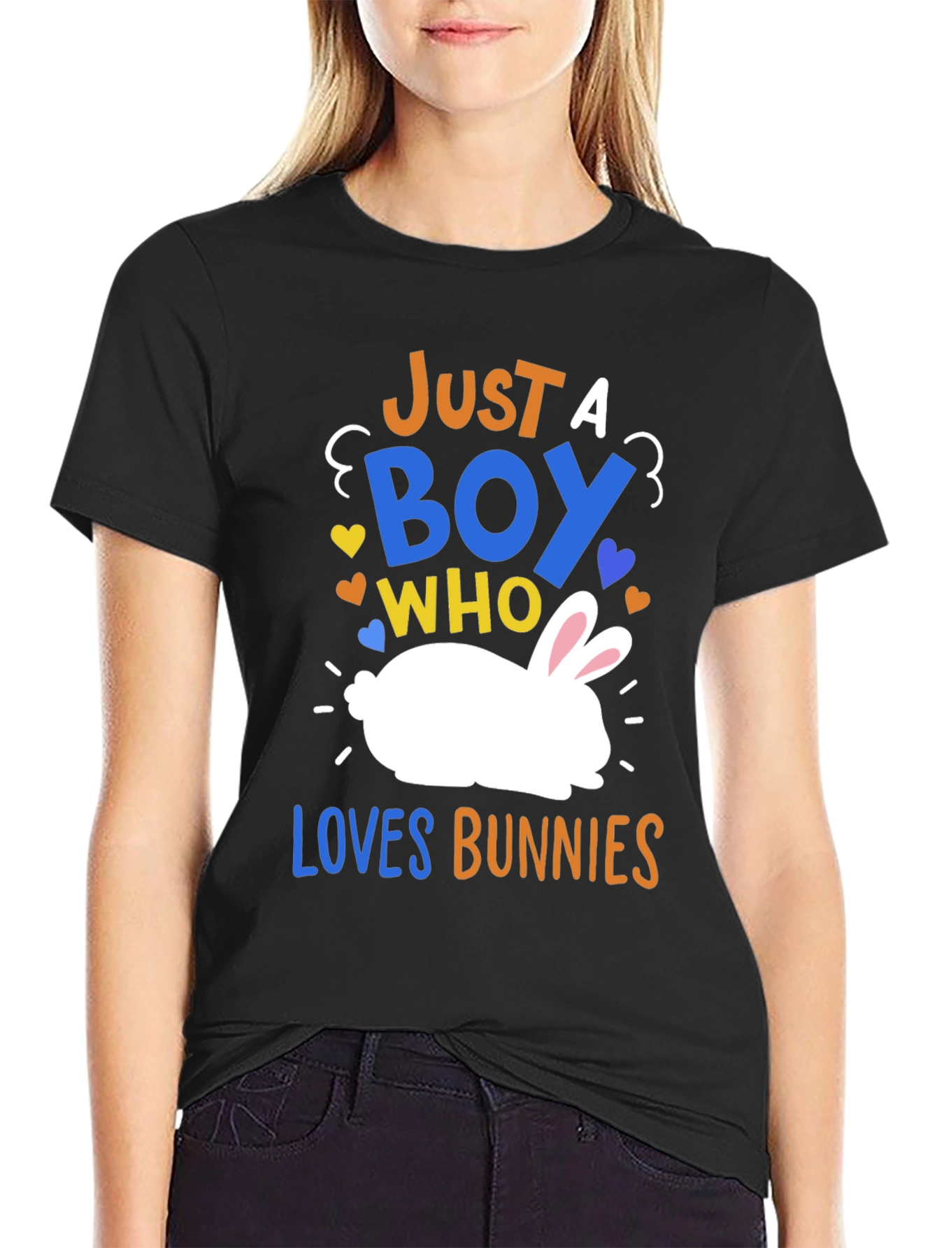 Just a Boy Who Loves Bunnies Graphic T-Shirt