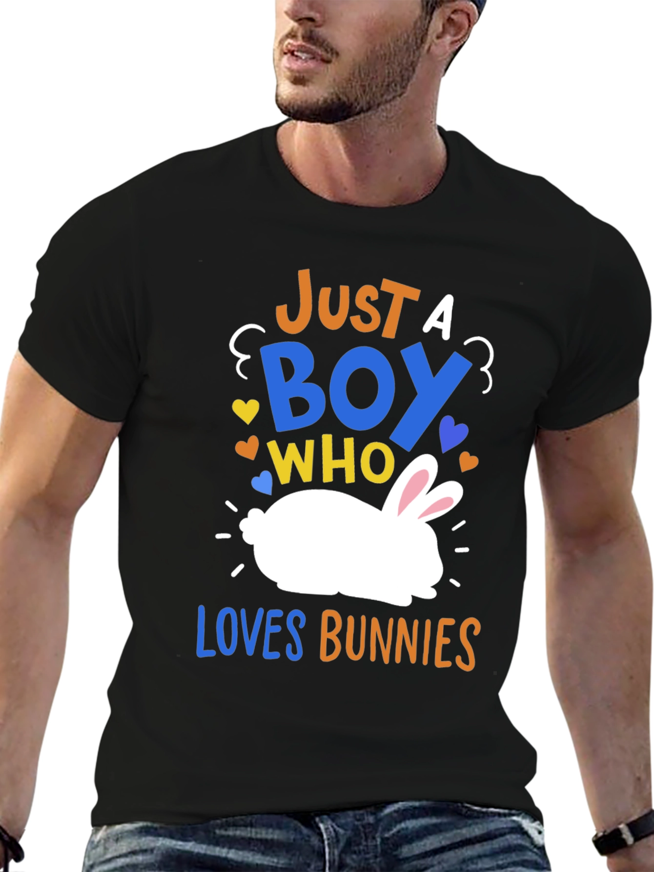 Just a Boy Who Loves Bunnies Graphic T-Shirt
