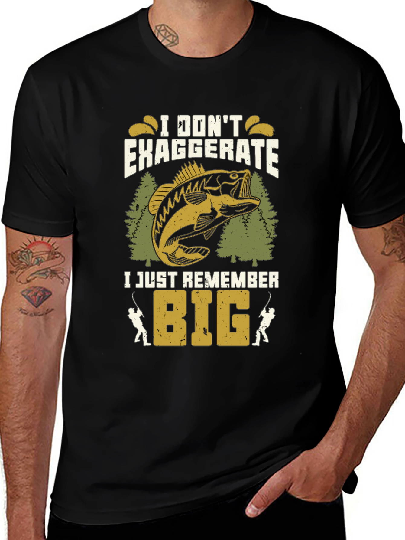 Fishing T-Shirt: I Dont Exaggerate I Just Remember Big