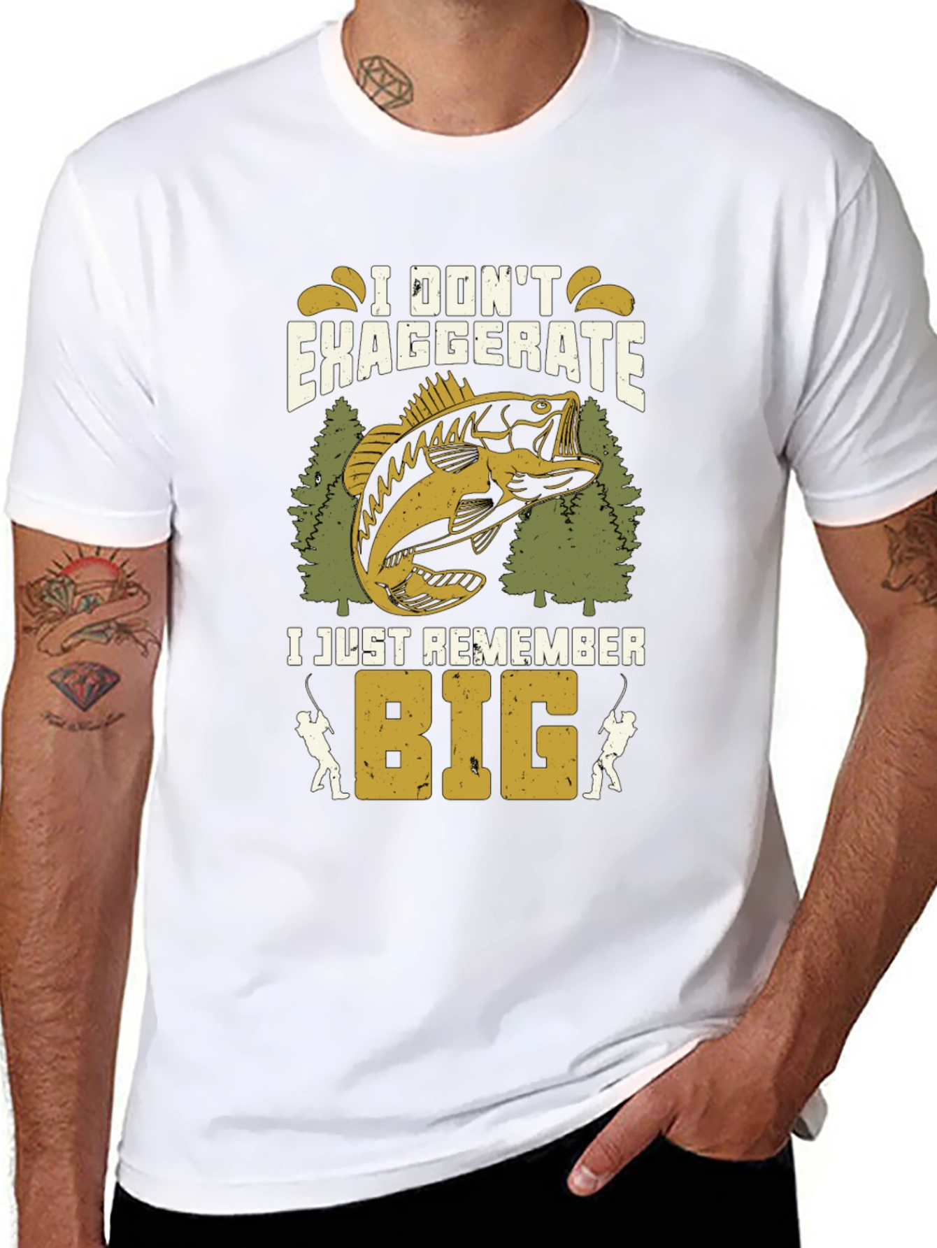 Fishing T-Shirt: I Dont Exaggerate I Just Remember Big