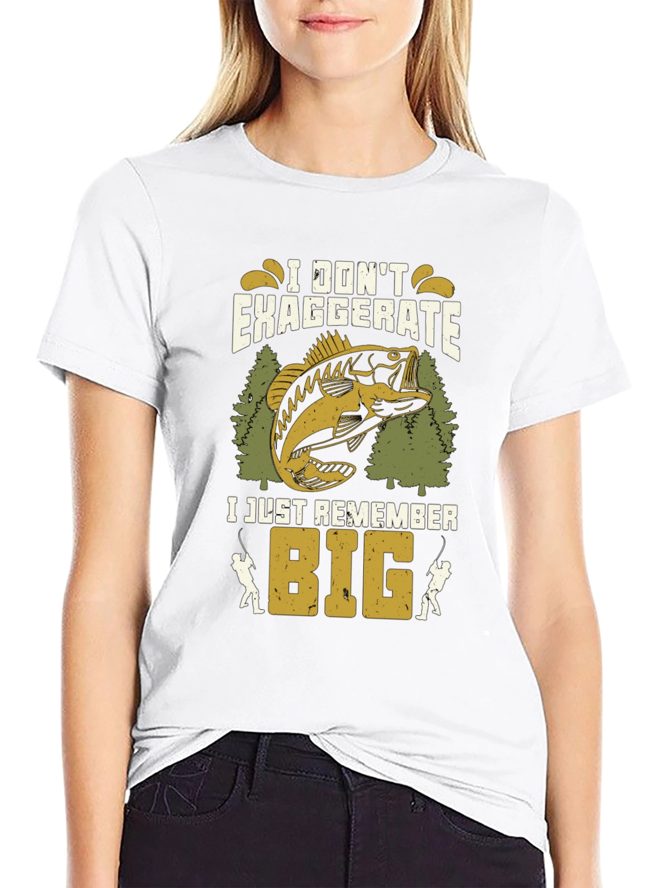 Fishing T-Shirt: I Dont Exaggerate I Just Remember Big