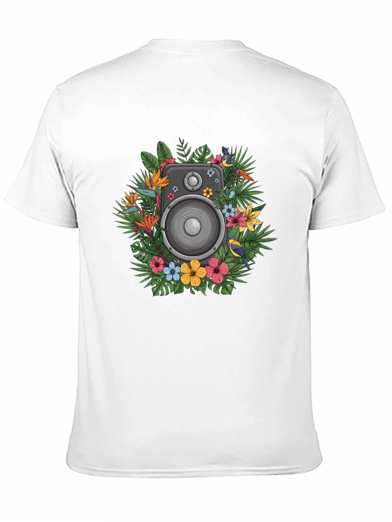 Floral Speaker Graphic Tee - Tropical Vibes