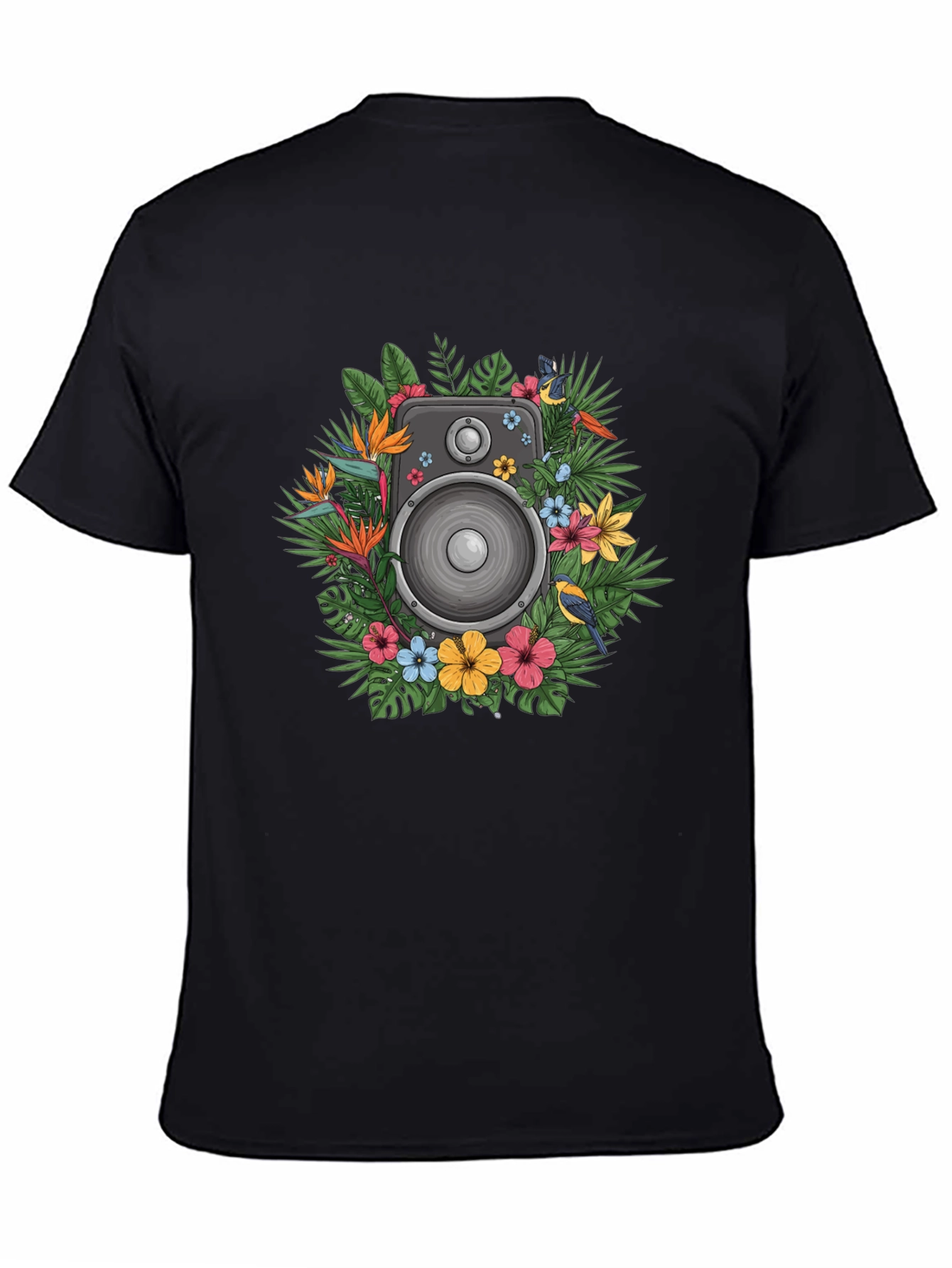 Floral Speaker Graphic Tee - Tropical Vibes