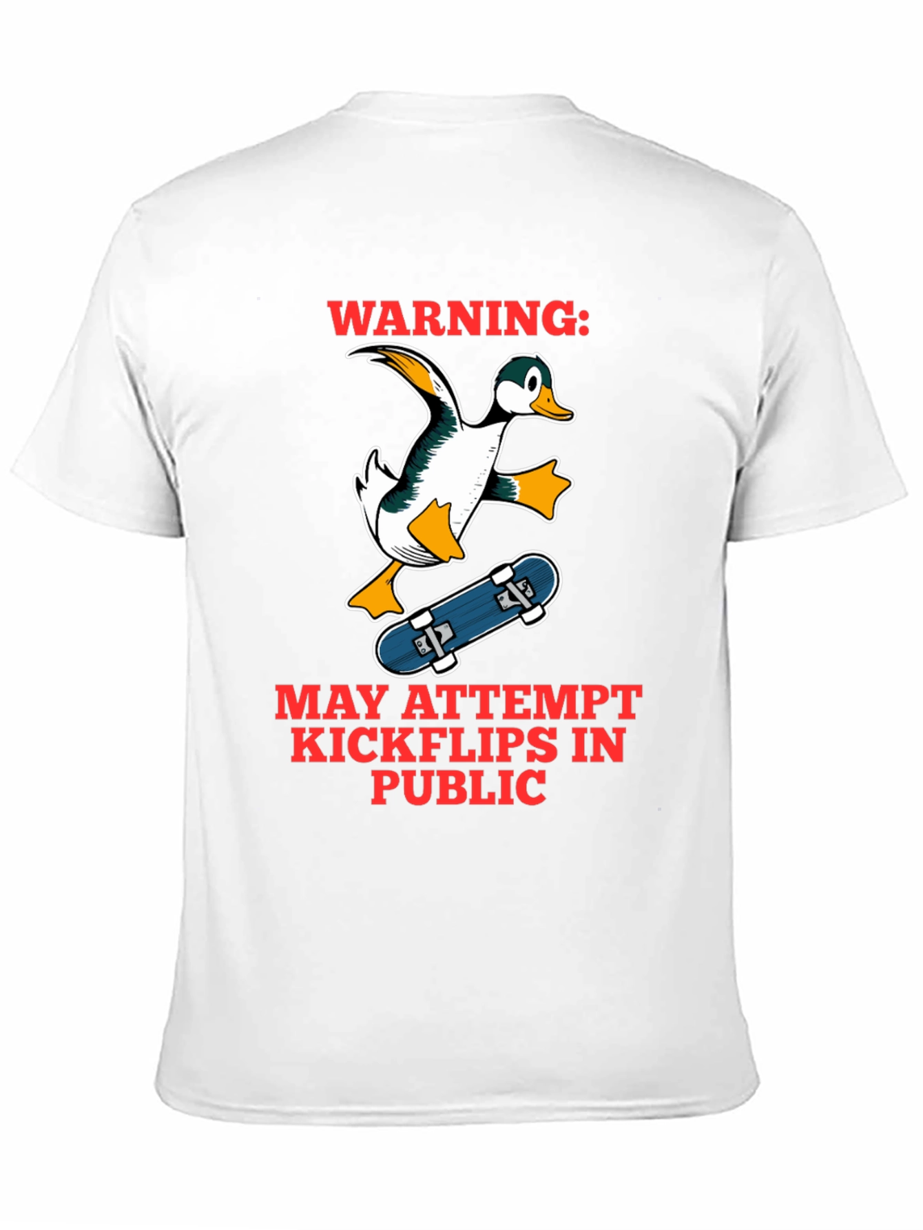 Funny Duck Skateboarder Graphic T-Shirt
