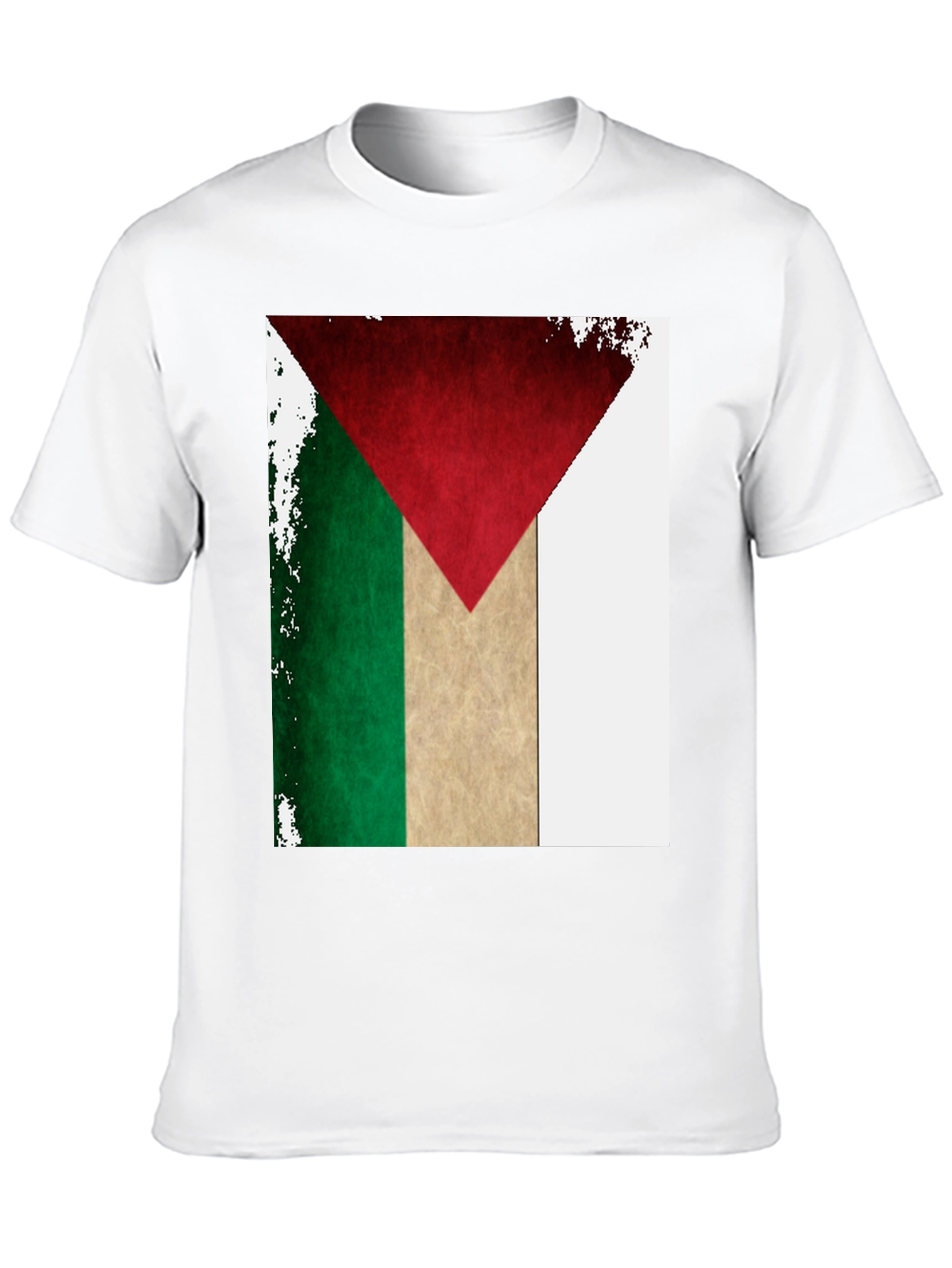 Palestine Flag T-Shirt: Distressed Design Black Tee