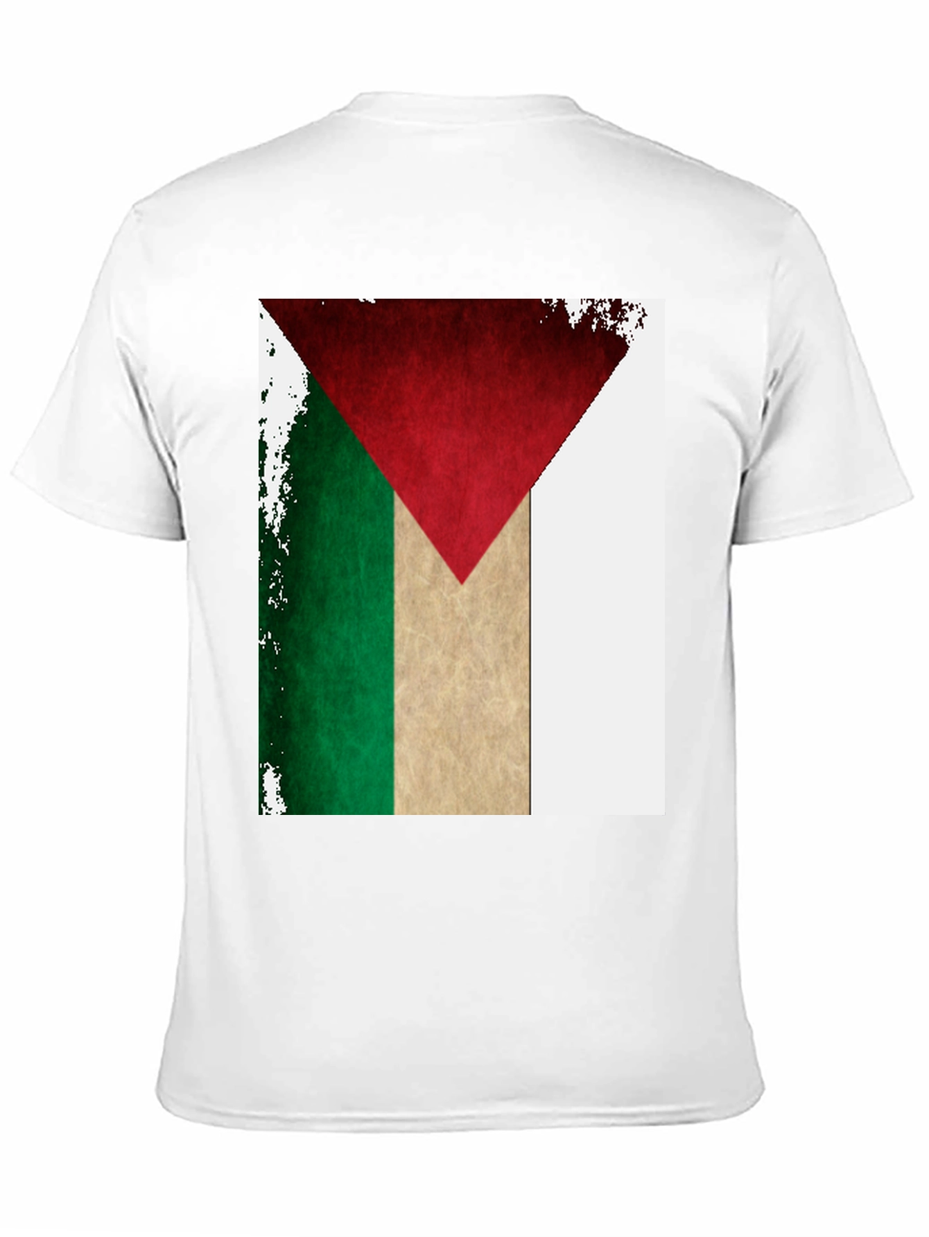 Palestine Flag T-Shirt: Distressed Design Black Tee
