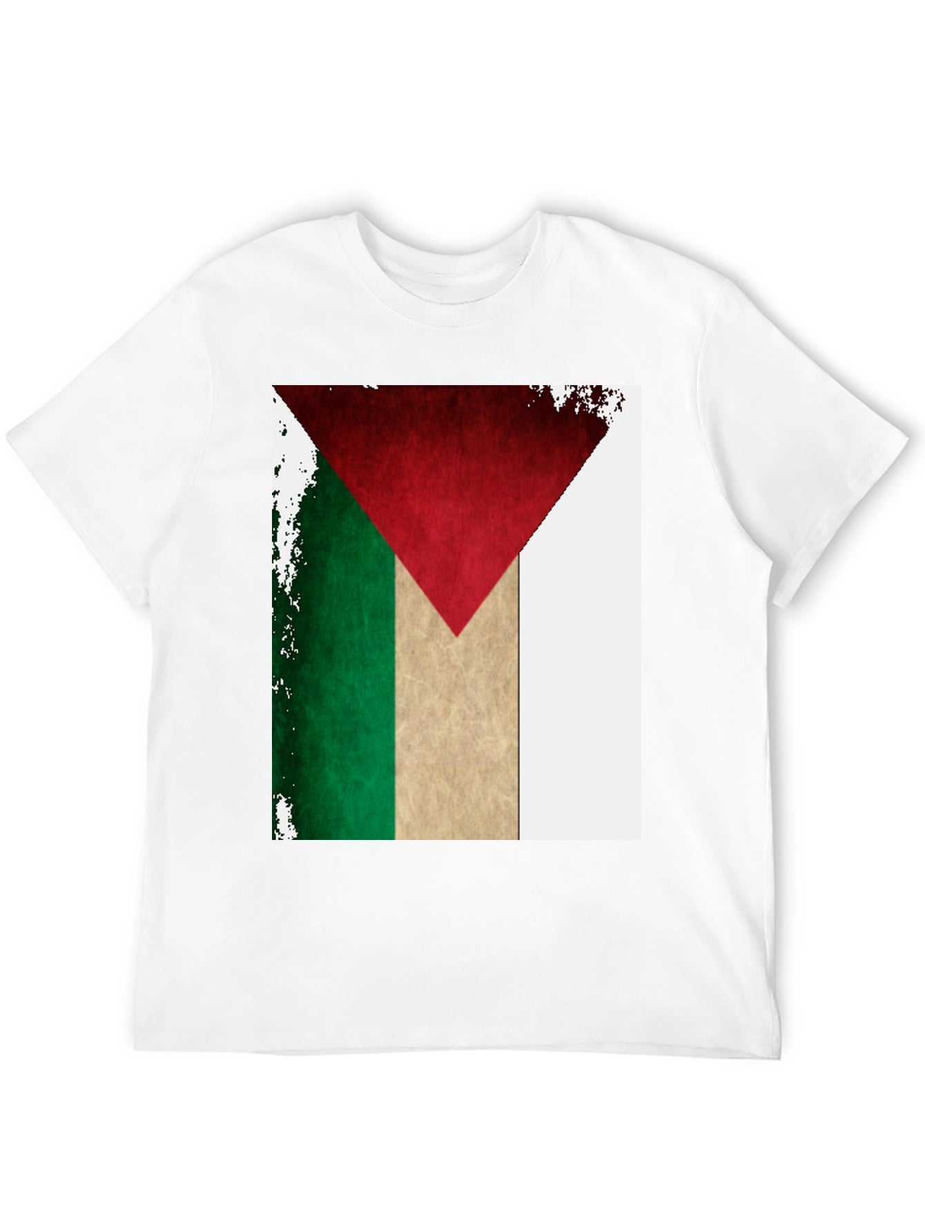 Palestine Flag T-Shirt: Distressed Design Black Tee