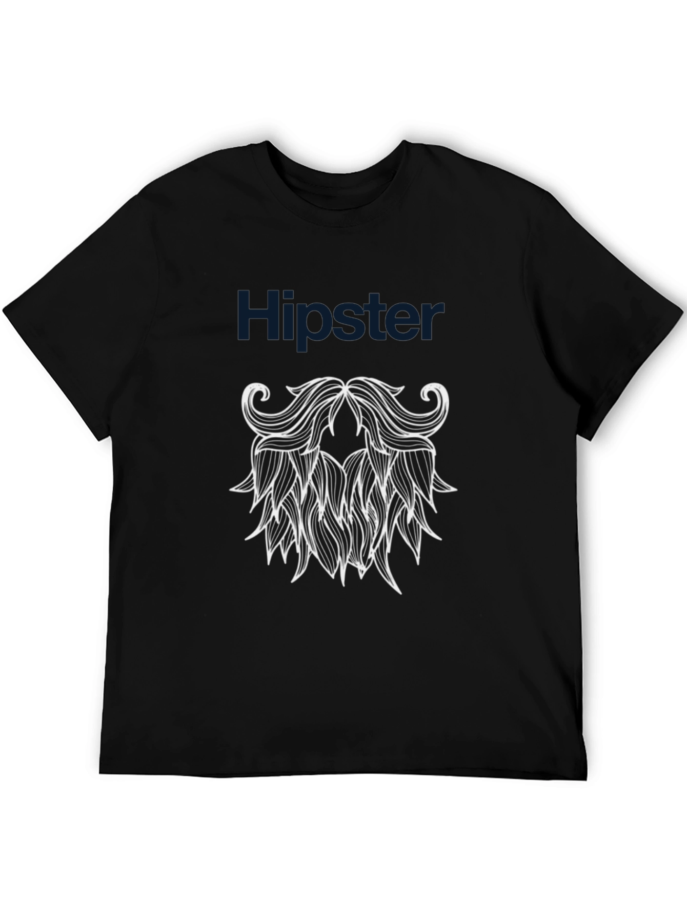 Hipster Beard Graphic T-Shirt - Trendy Black Tee