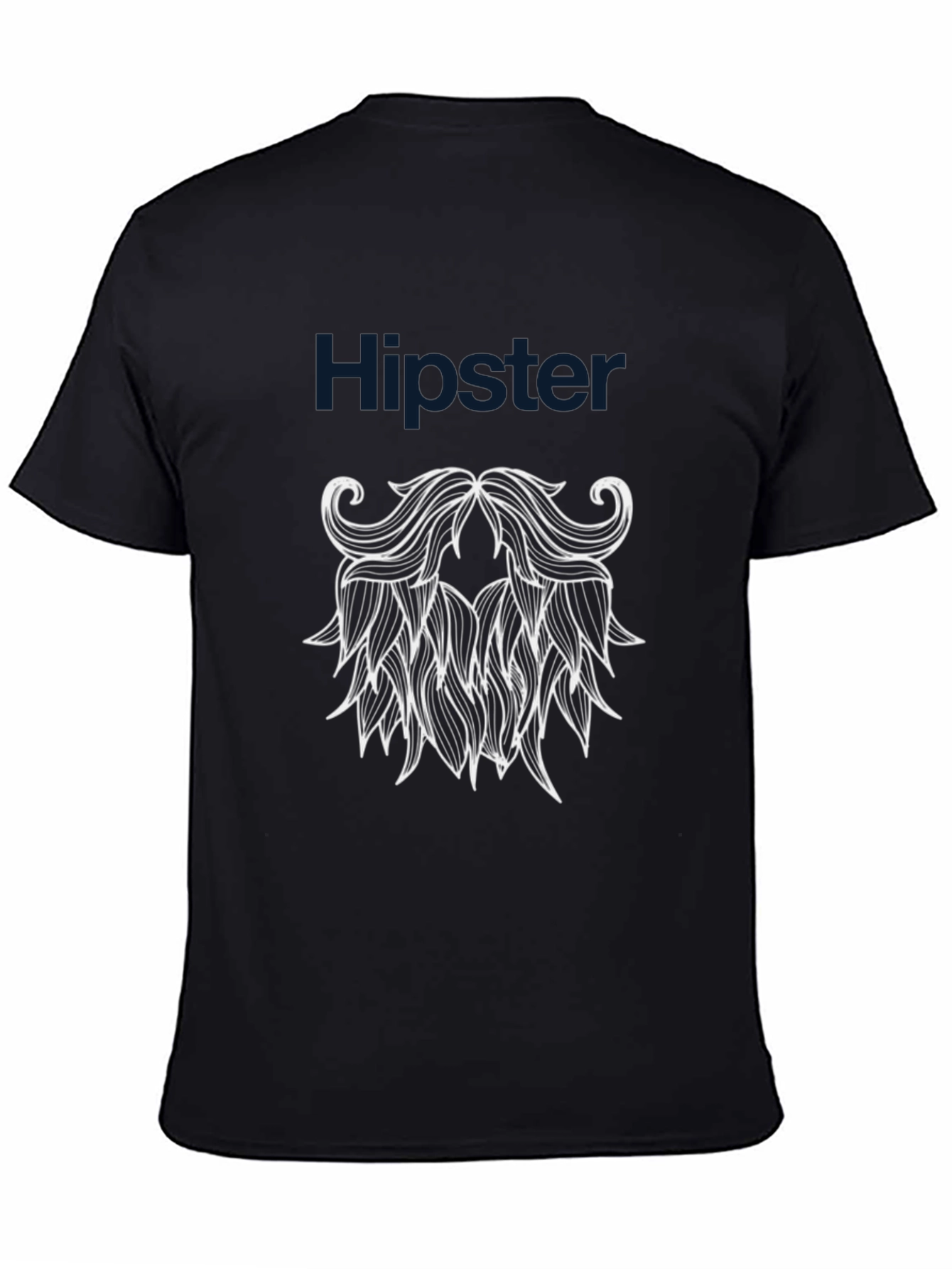 Hipster Beard Graphic T-Shirt - Trendy Black Tee