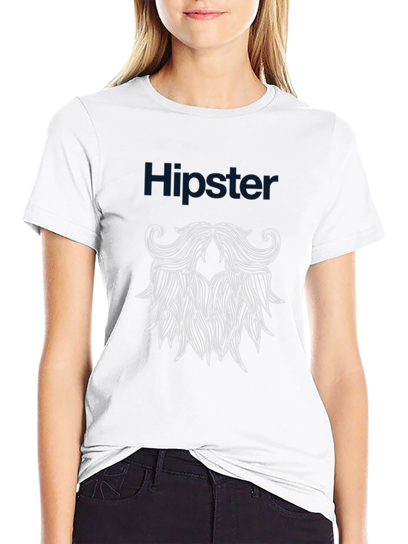 Hipster Beard Graphic T-Shirt - Trendy Black Tee