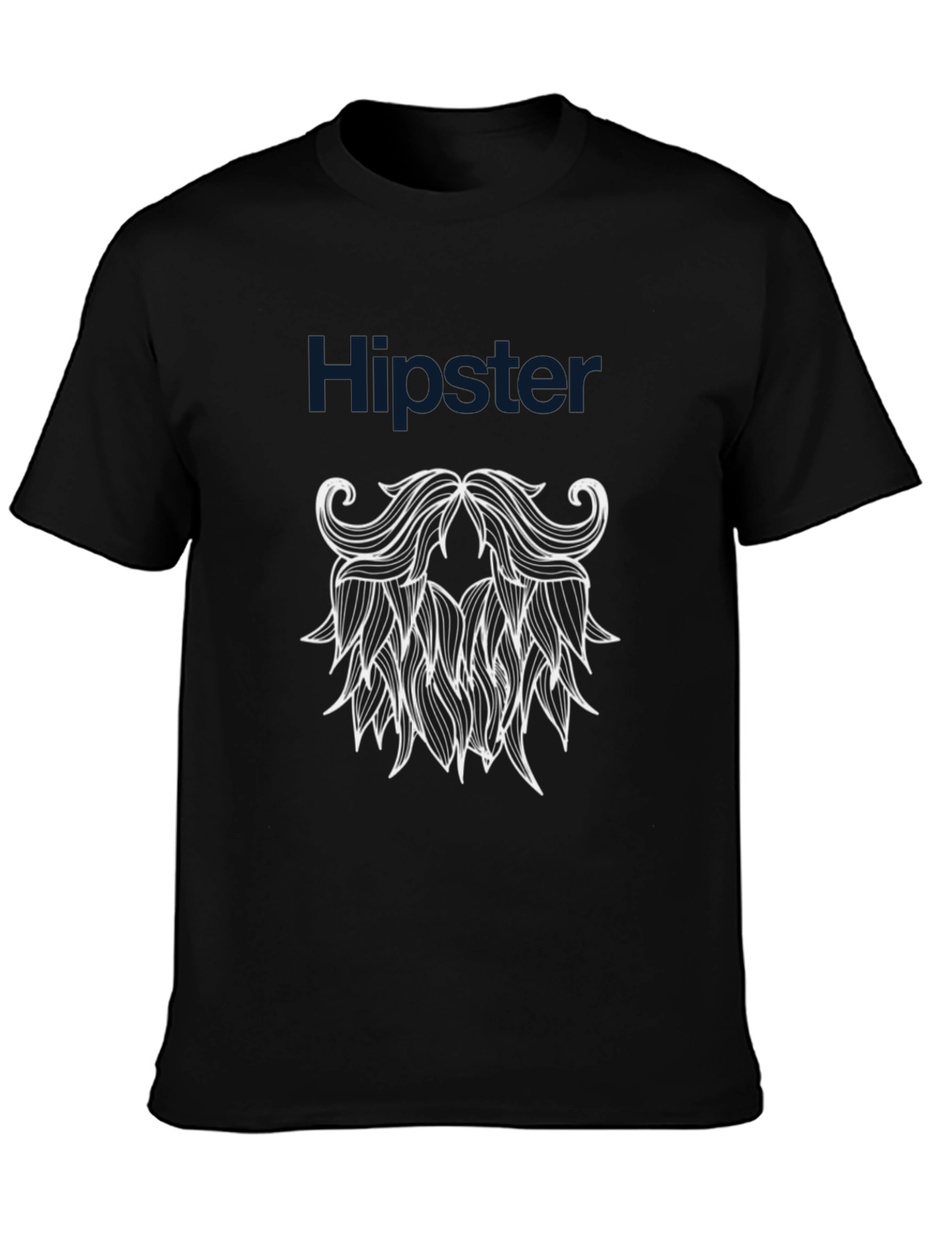 Hipster Beard Graphic T-Shirt - Trendy Black Tee