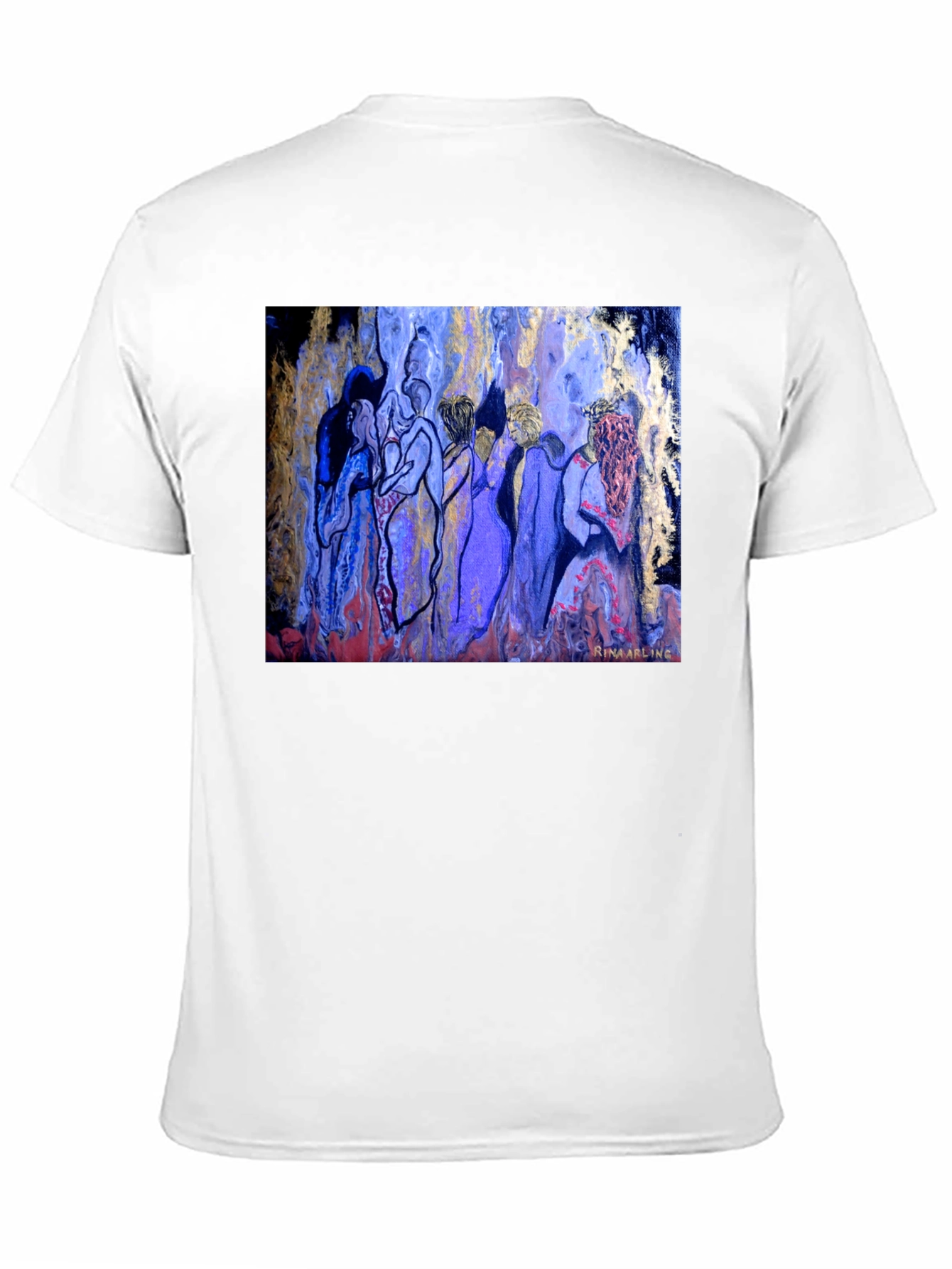 Abstract Women Art Print Black T-Shirt