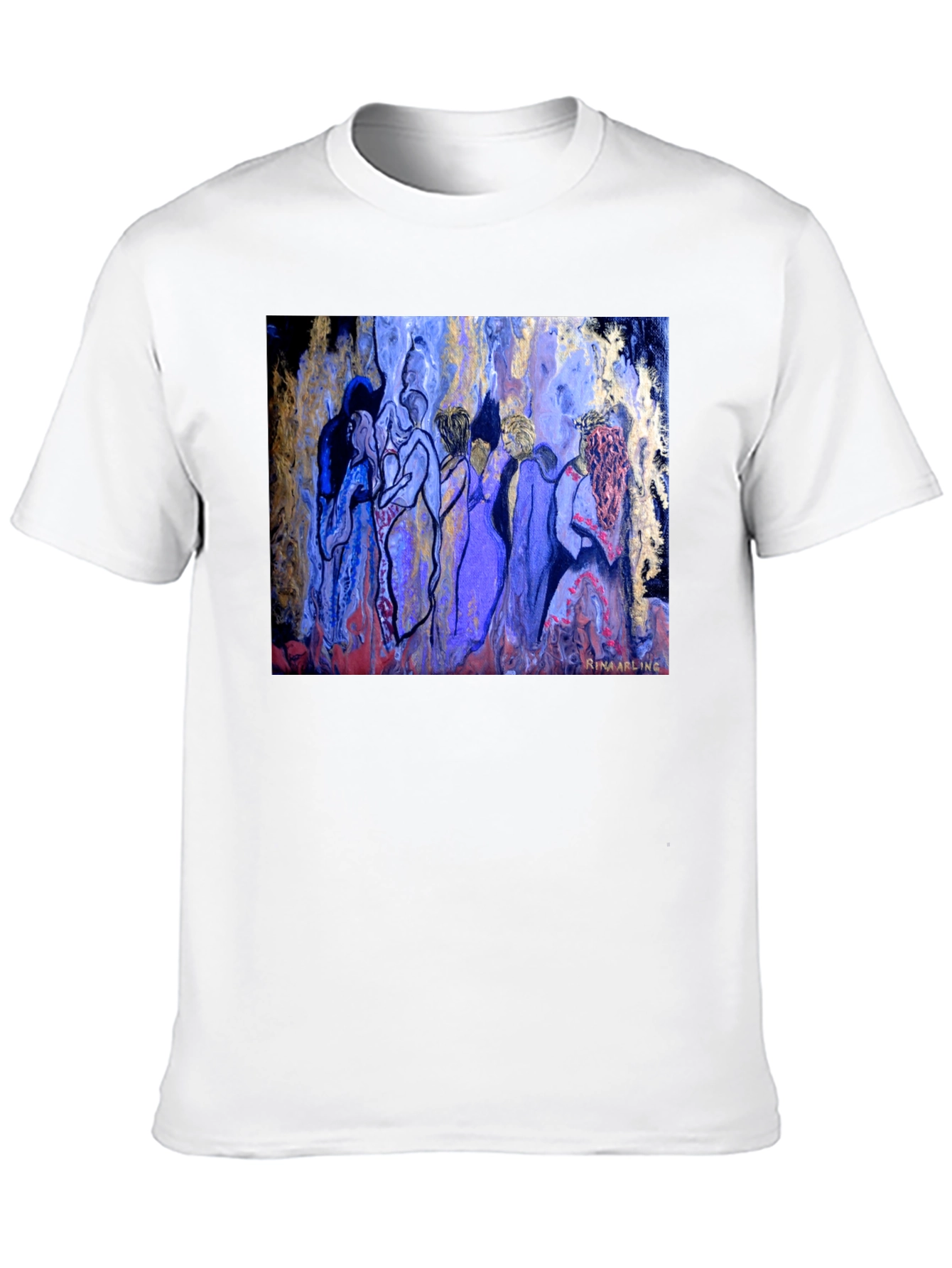 Abstract Women Art Print Black T-Shirt