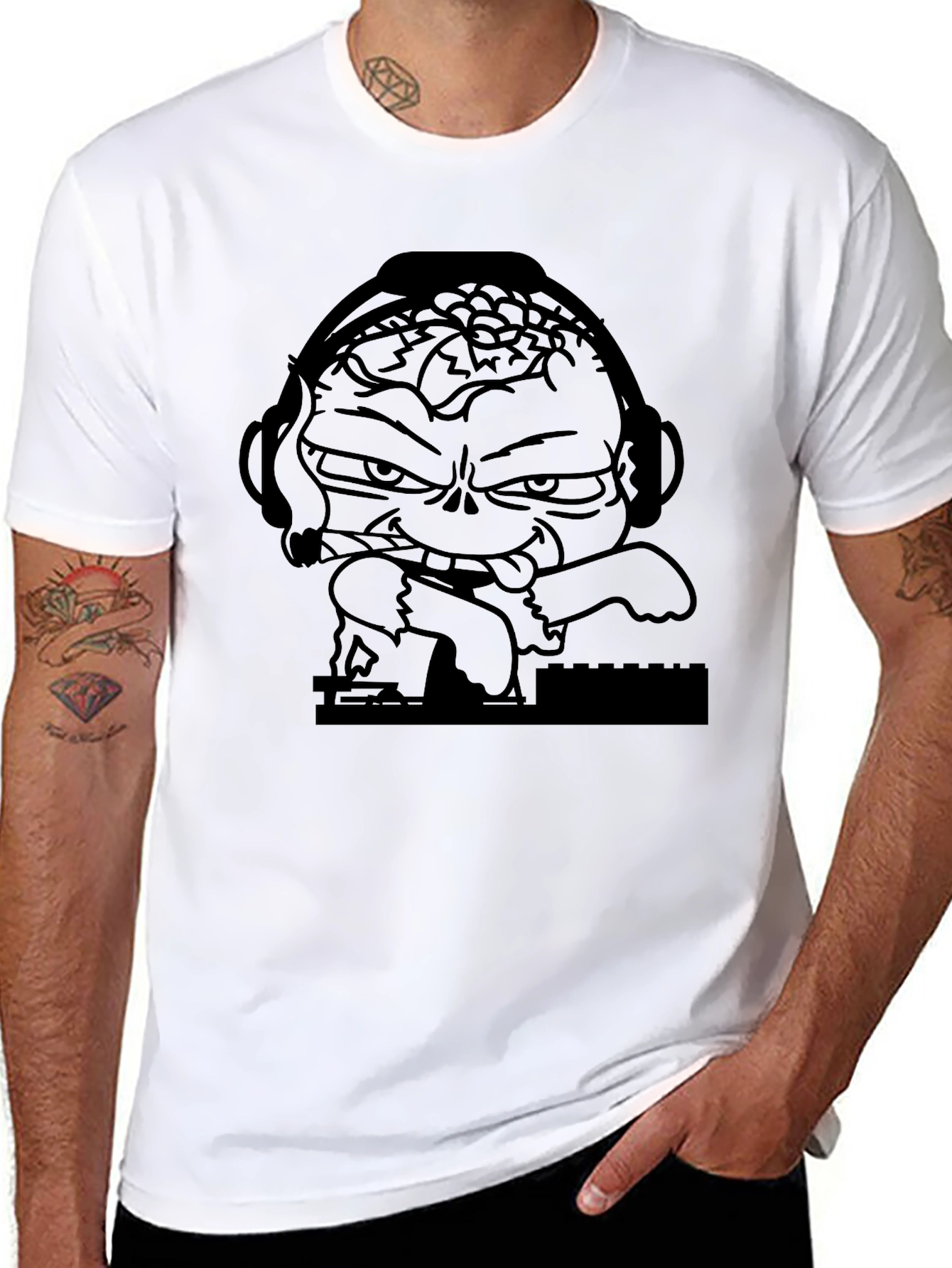 DJ Zombie Graphic T-Shirt - Black