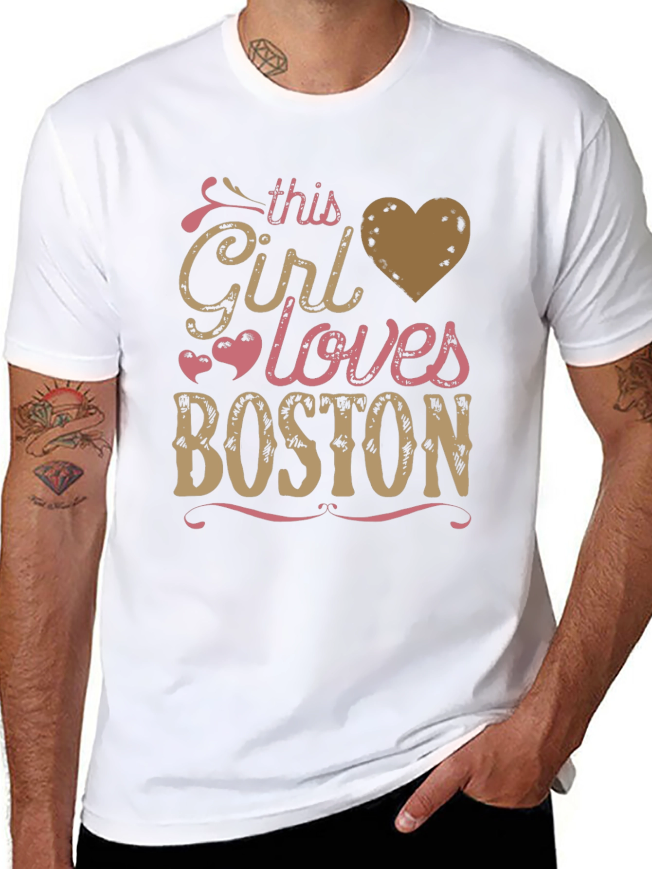 This Girl Loves Boston Graphic T-Shirt