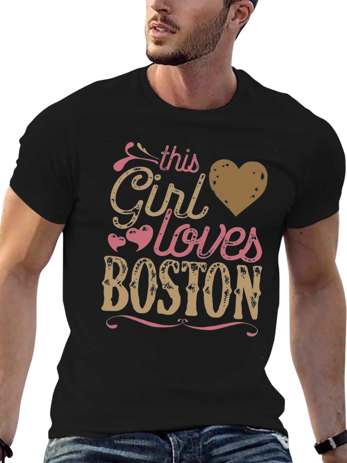 This Girl Loves Boston Graphic T-Shirt