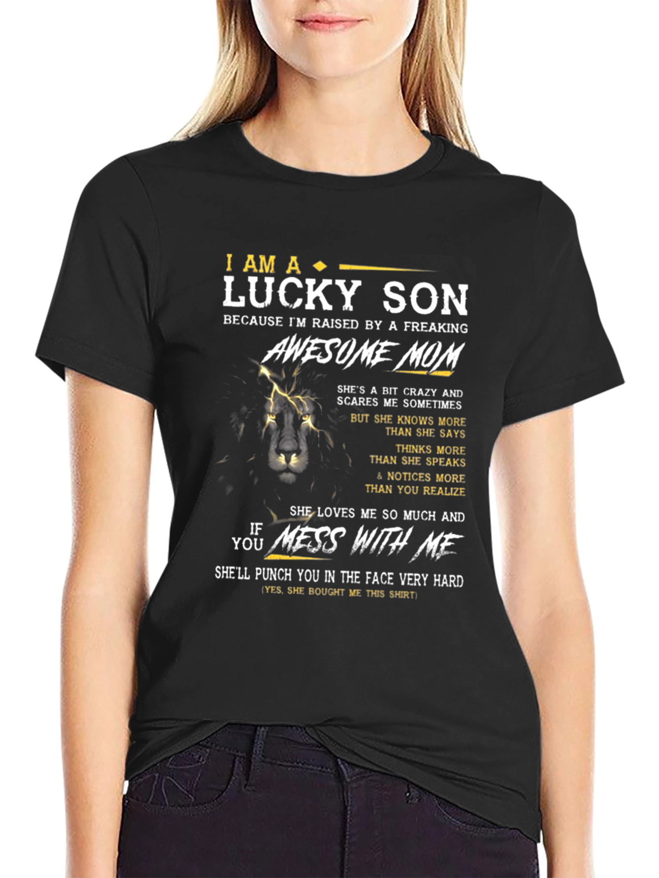 Lucky Son Awesome Mom Graphic T-Shirt