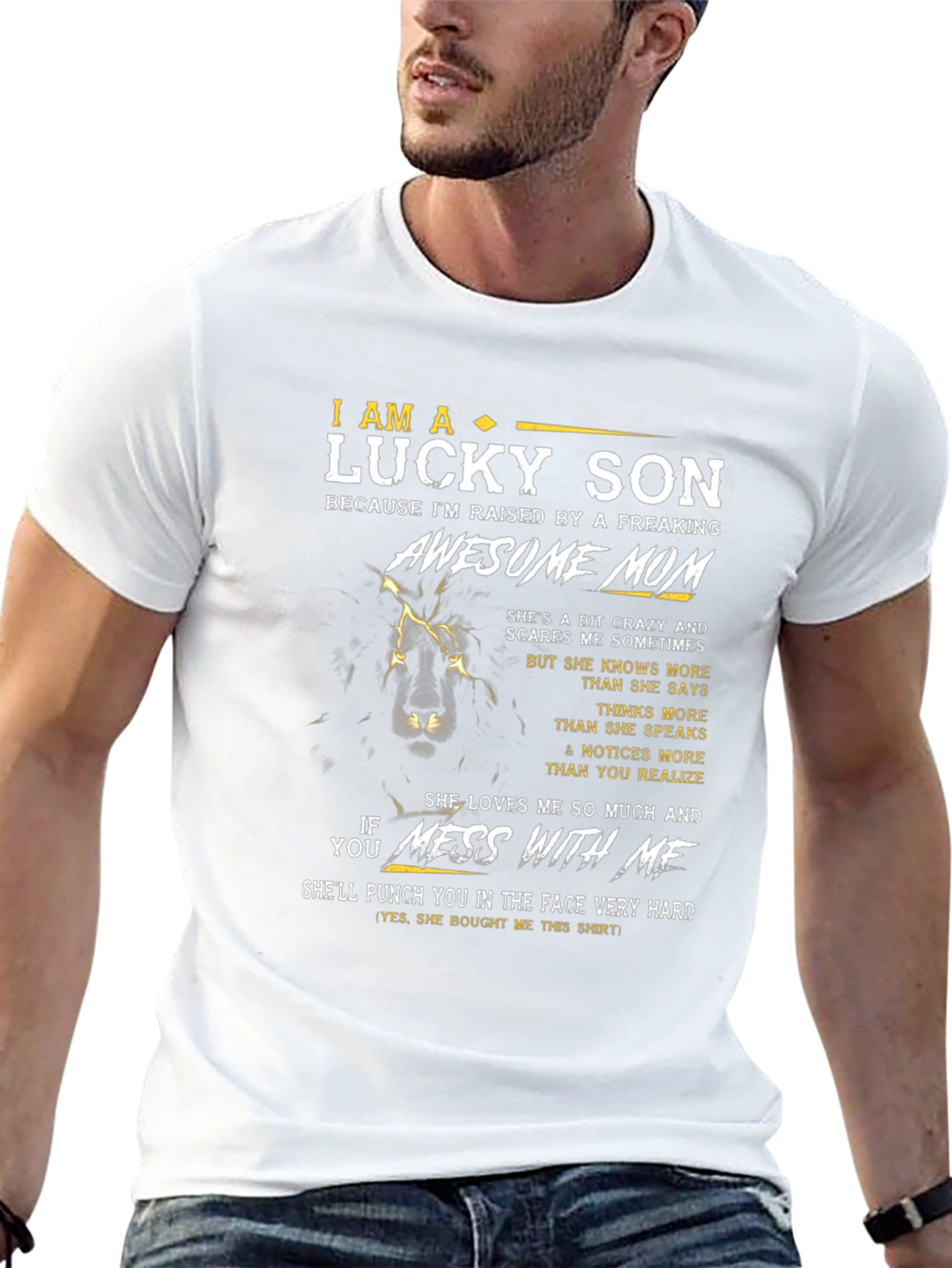 Lucky Son Awesome Mom Graphic T-Shirt