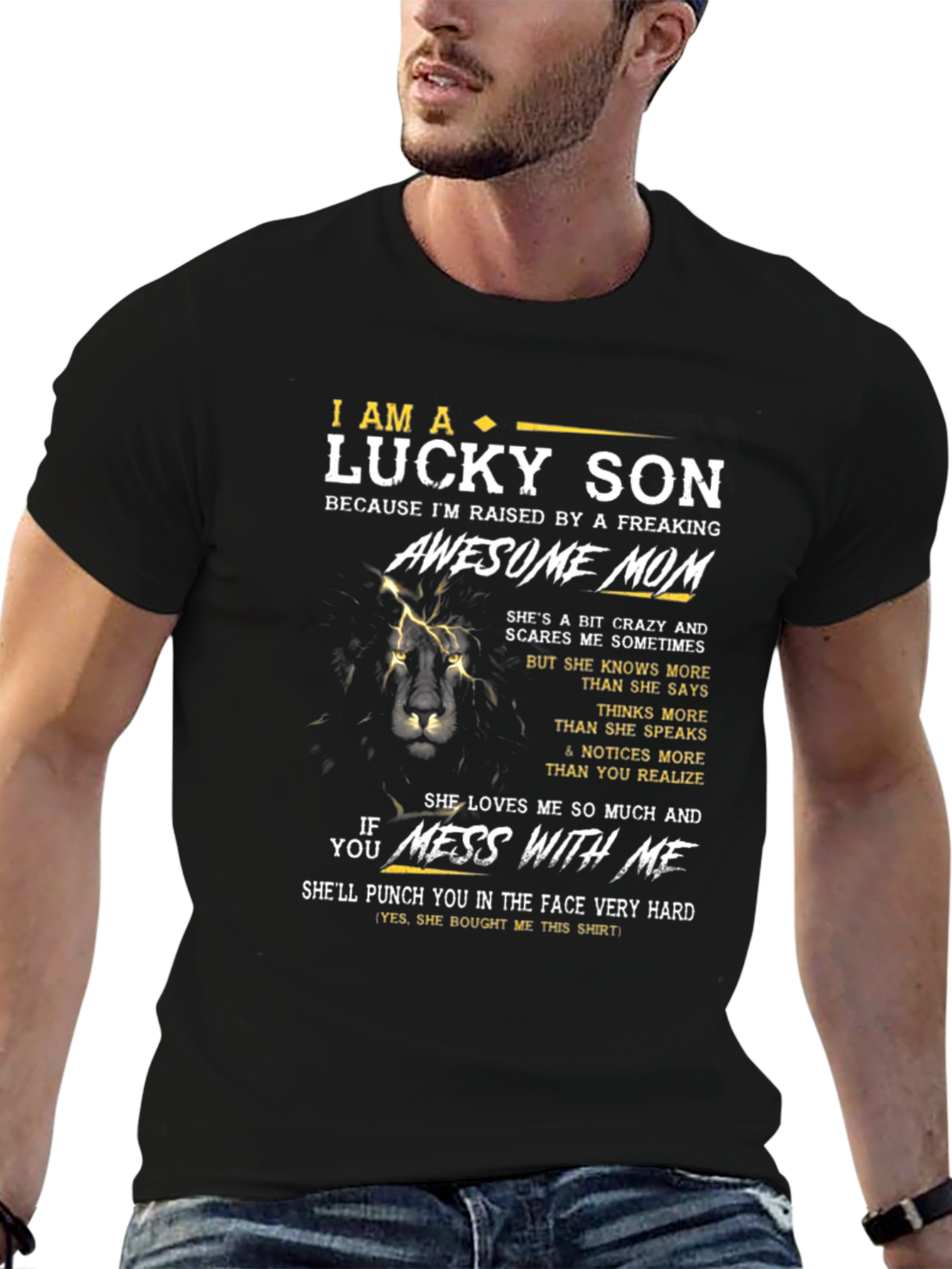 Lucky Son Awesome Mom Graphic T-Shirt