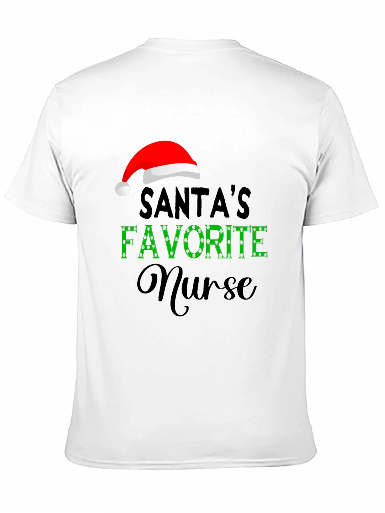 Santas Favorite Nurse Graphic T-Shirt - Holiday Apparel