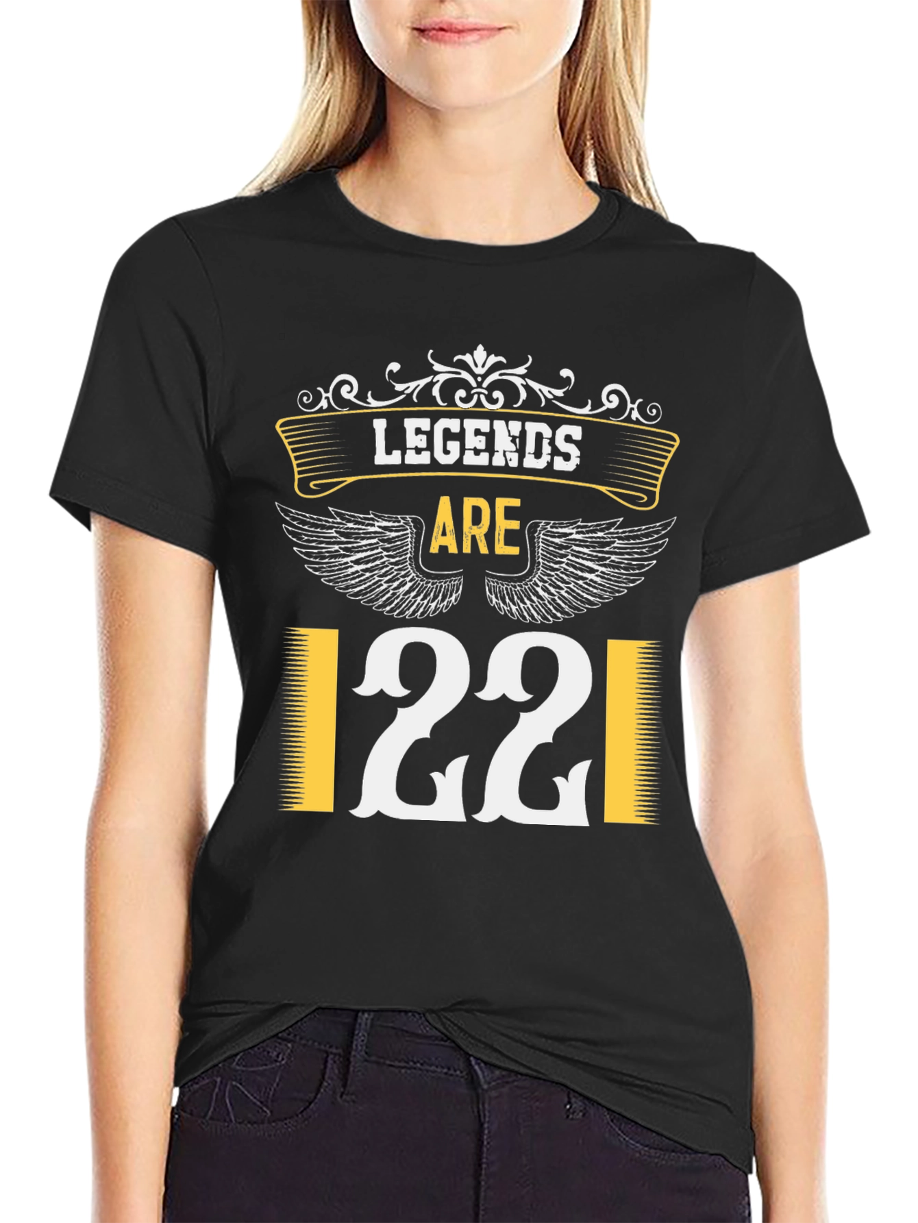 Legends Are 22 T-Shirt - Black Cotton Blend