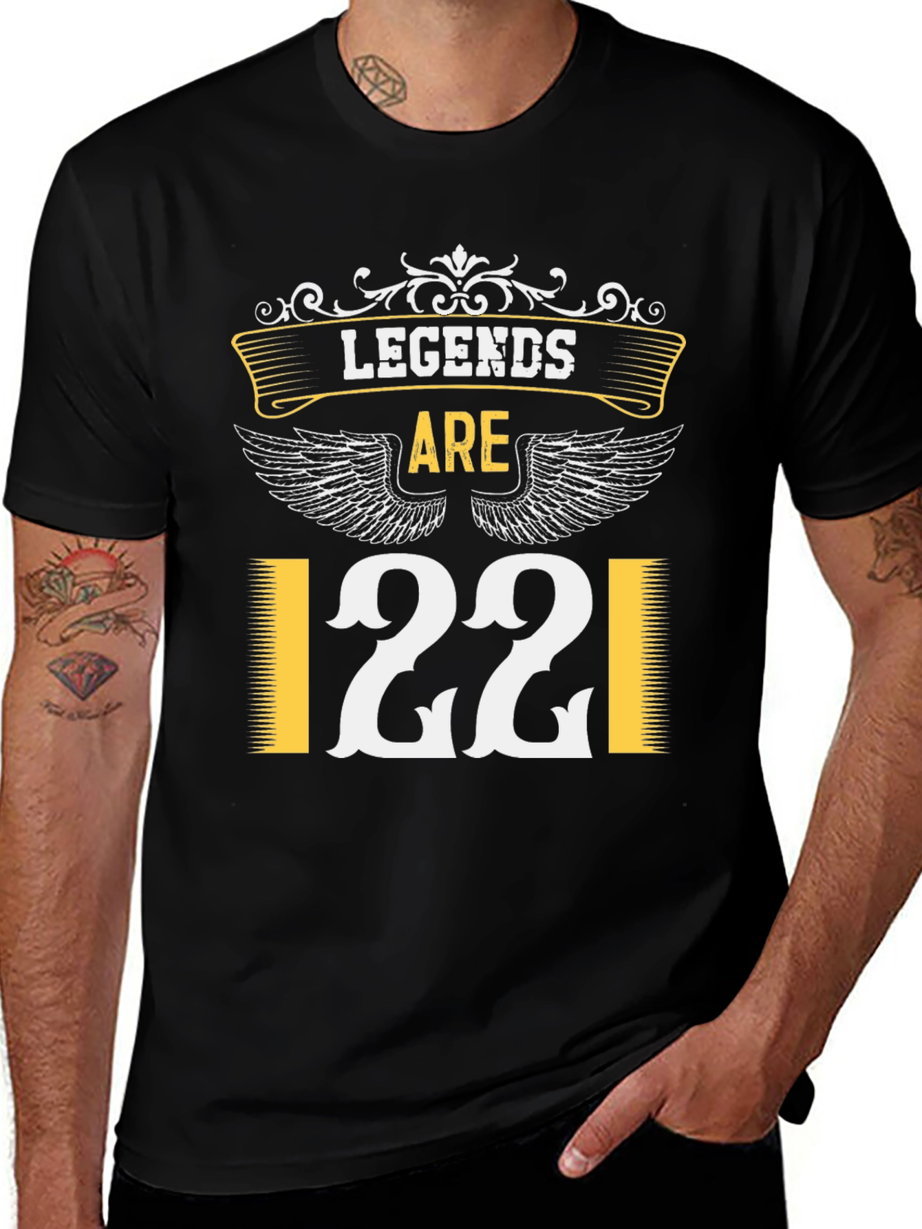 Legends Are 22 T-Shirt - Black Cotton Blend