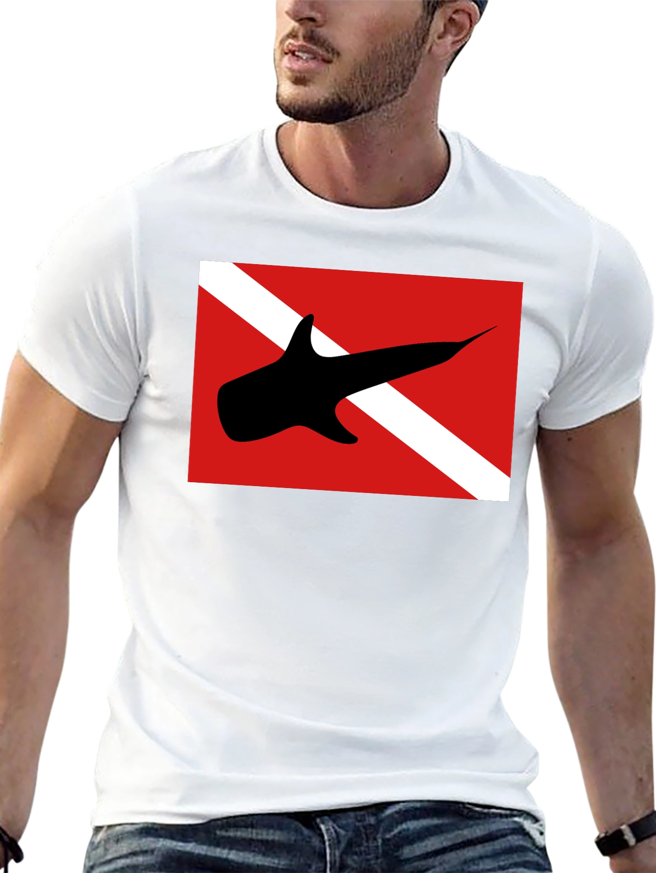 Diver Down T-Shirt - Shark Design