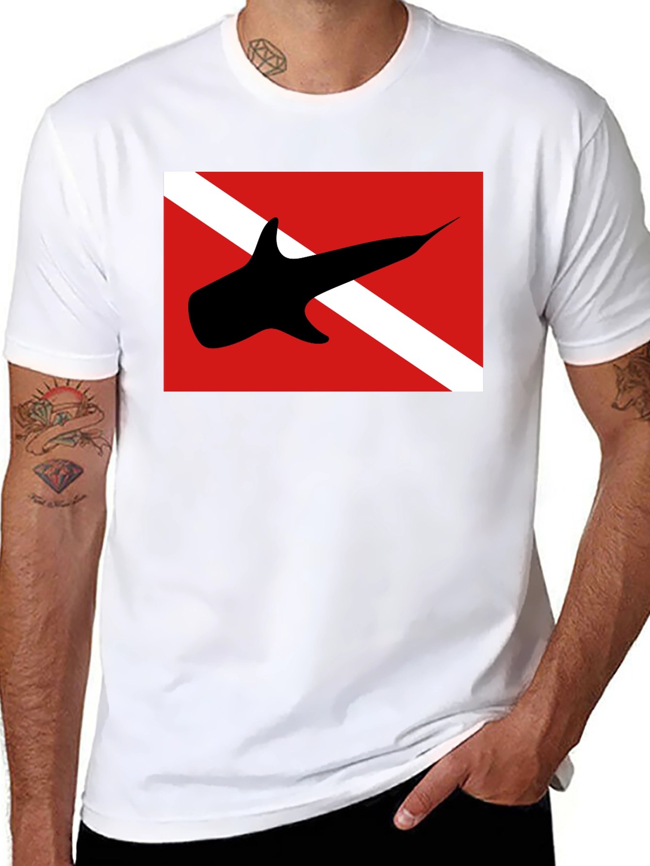 Diver Down T-Shirt - Shark Design