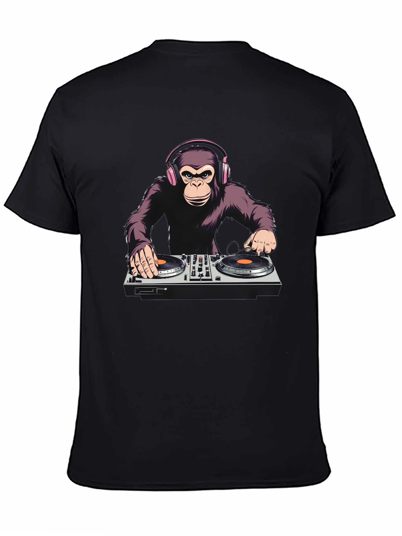 DJ Monkey T-Shirt - Black Graphic Tee