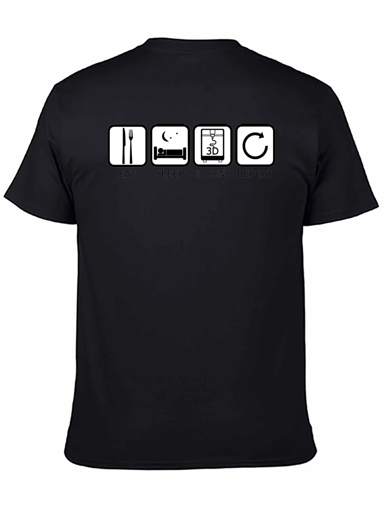 Eat Sleep 3D Print Repeat Black T-Shirt