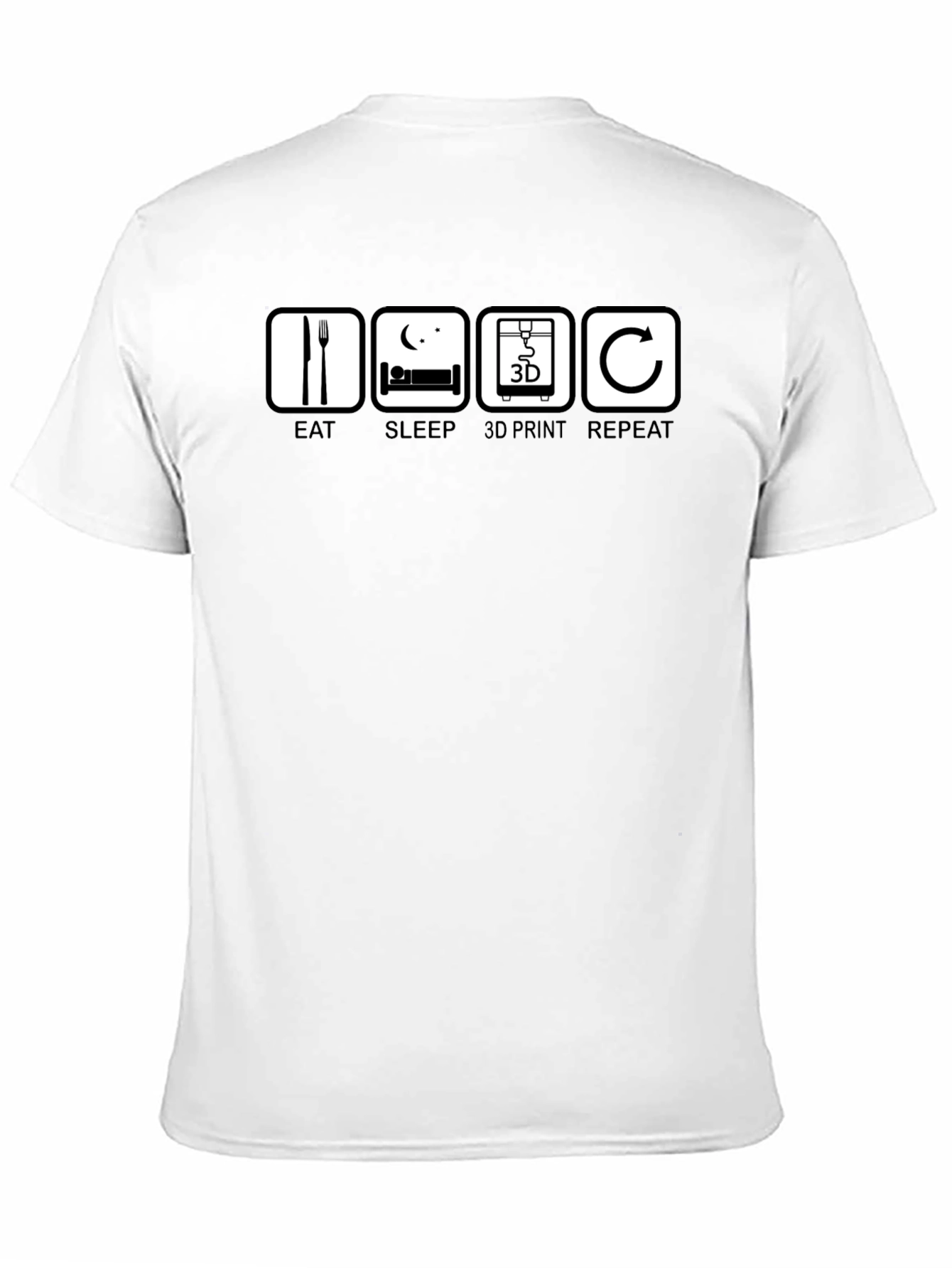 Eat Sleep 3D Print Repeat Black T-Shirt