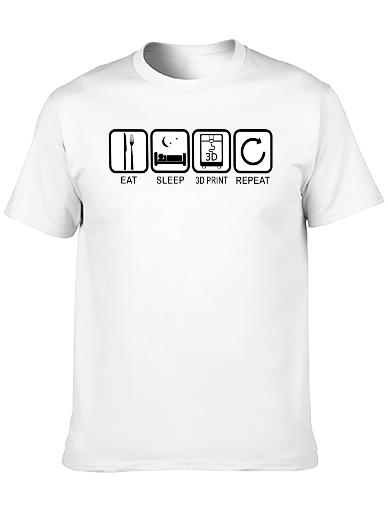 Eat Sleep 3D Print Repeat Black T-Shirt