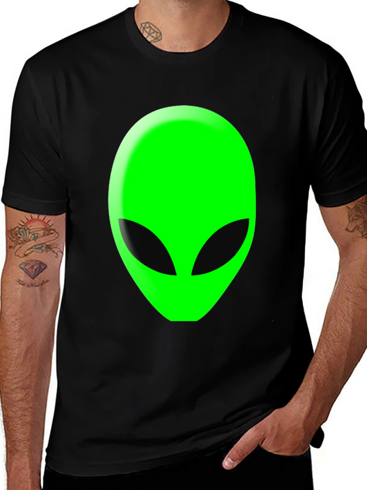 Alien Head Graphic T-Shirt - Black