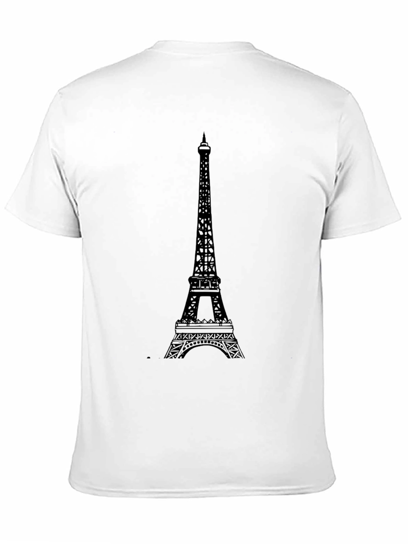 Eiffel Tower Graphic Tee - Black Cotton T-Shirt