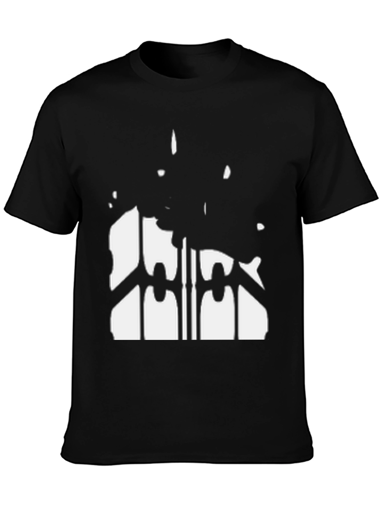 Abstract Silhouette Graphic Print Black T-Shirt