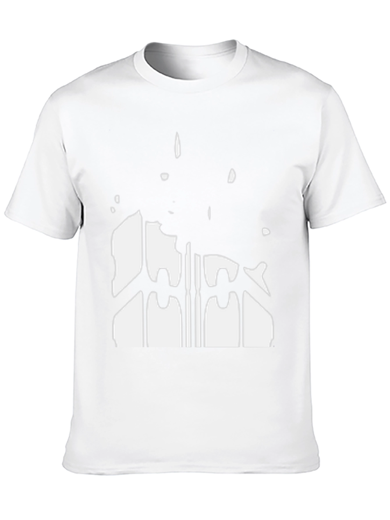 Abstract Silhouette Graphic Print Black T-Shirt
