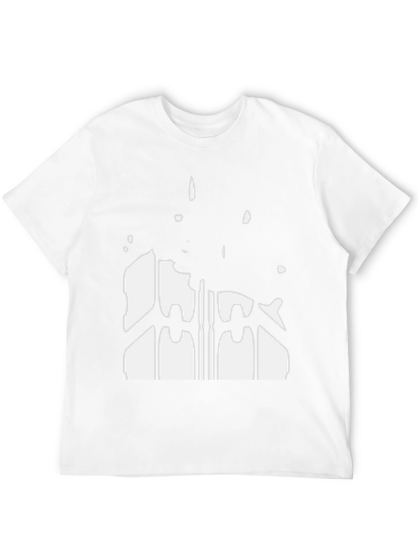 Abstract Silhouette Graphic Print Black T-Shirt