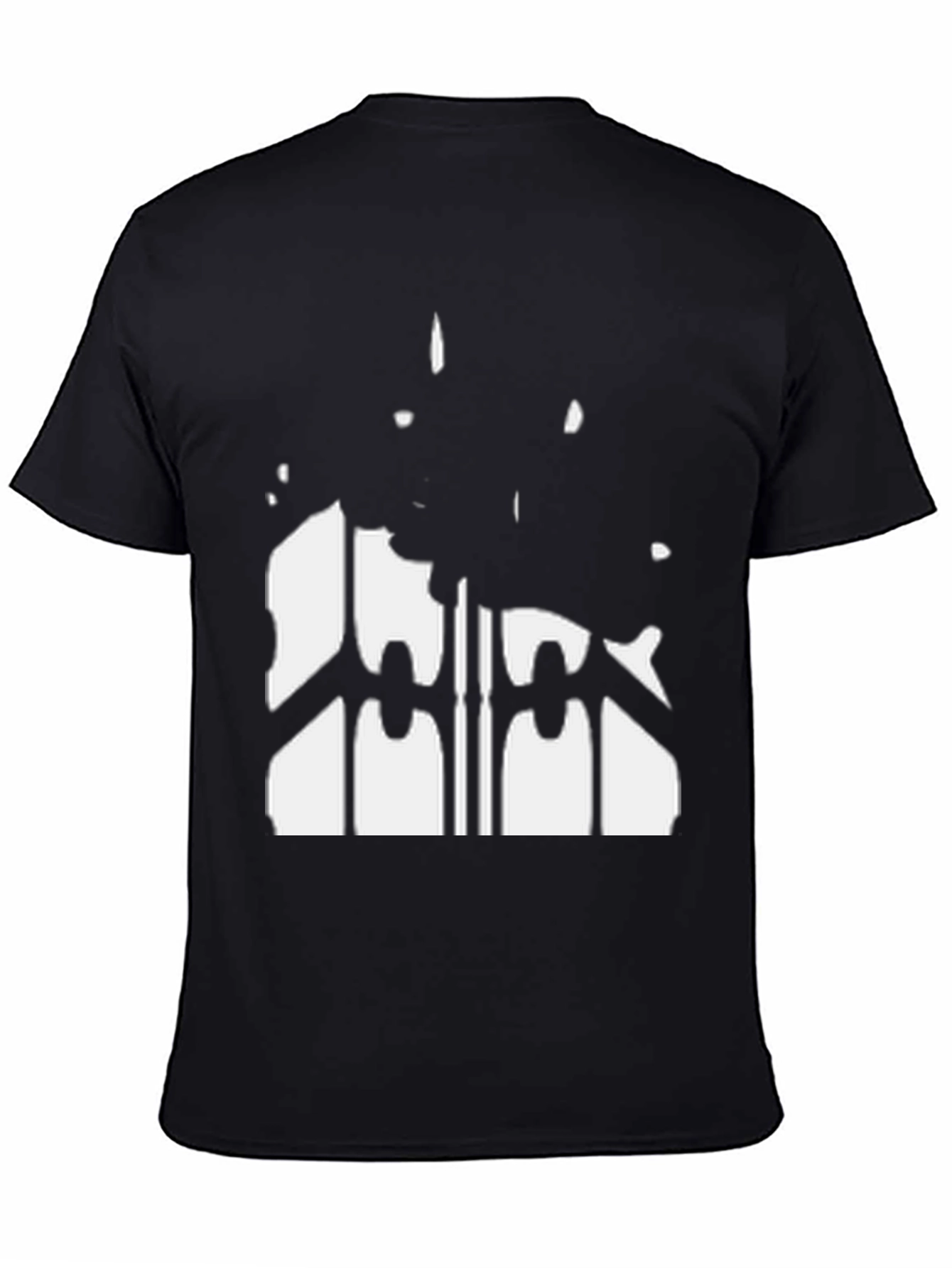 Abstract Silhouette Graphic Print Black T-Shirt