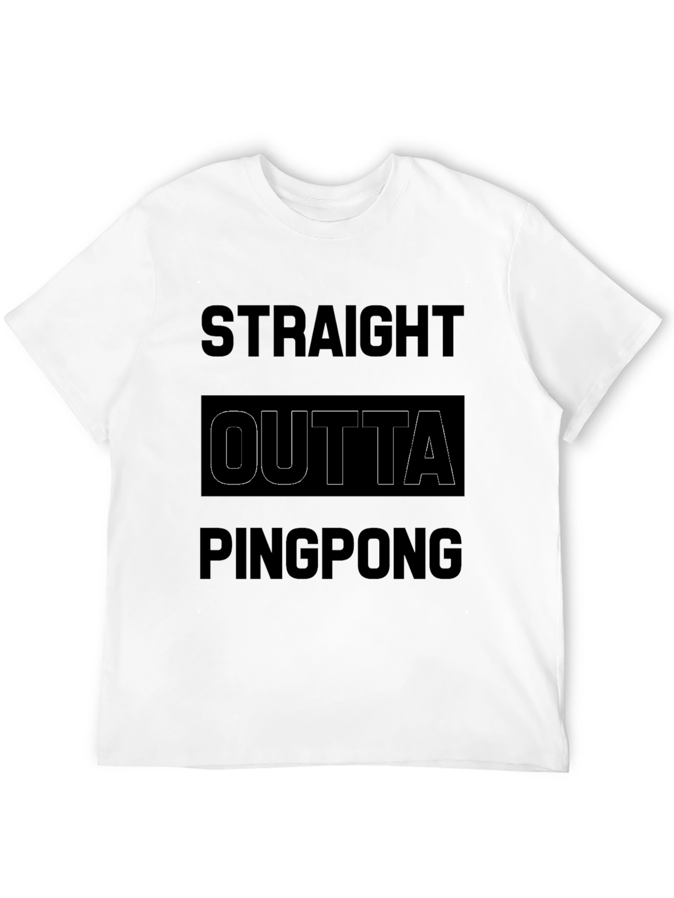 Straight Outta Ping Pong Black Graphic T-Shirt