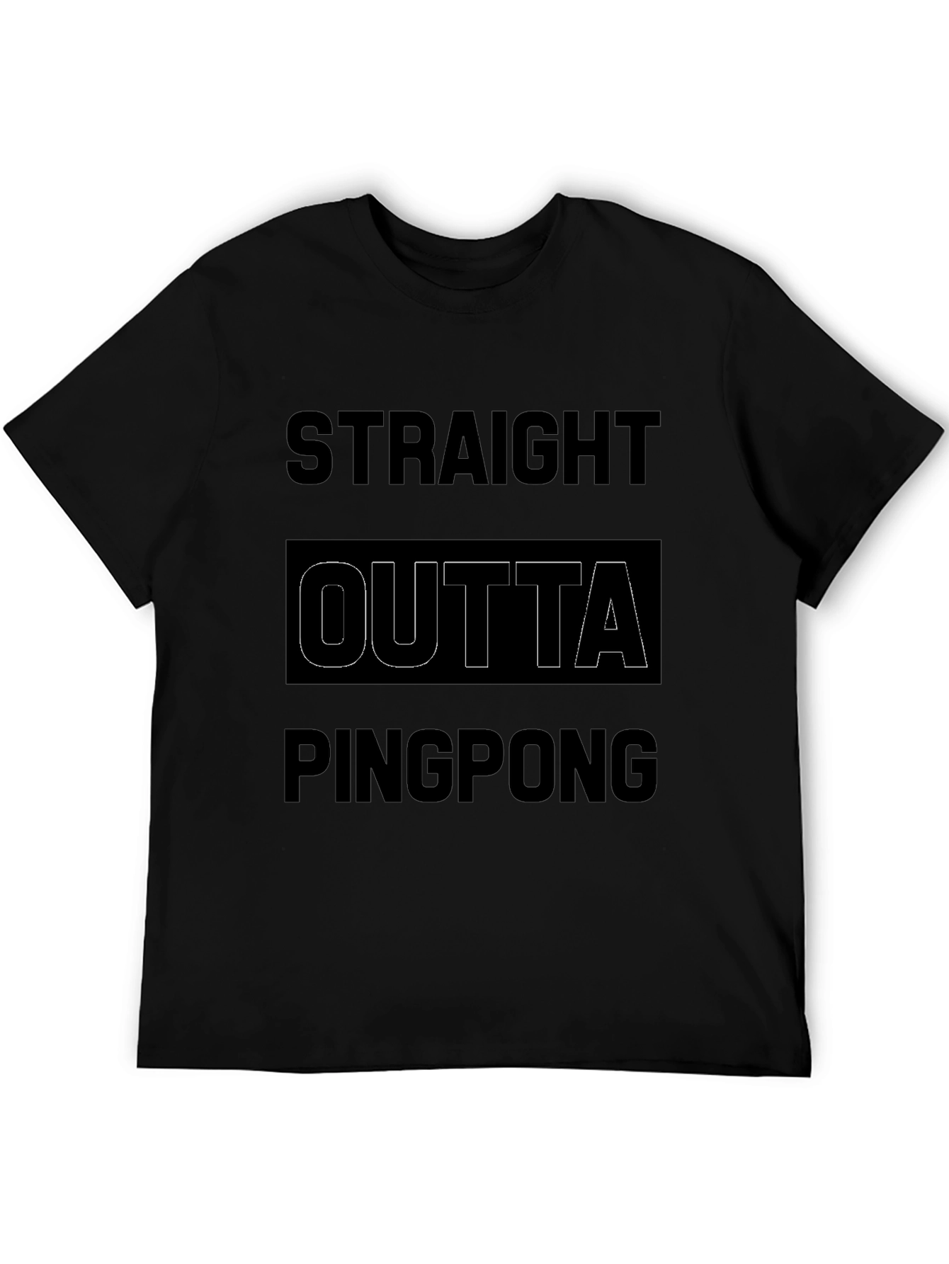 Straight Outta Ping Pong Black Graphic T-Shirt