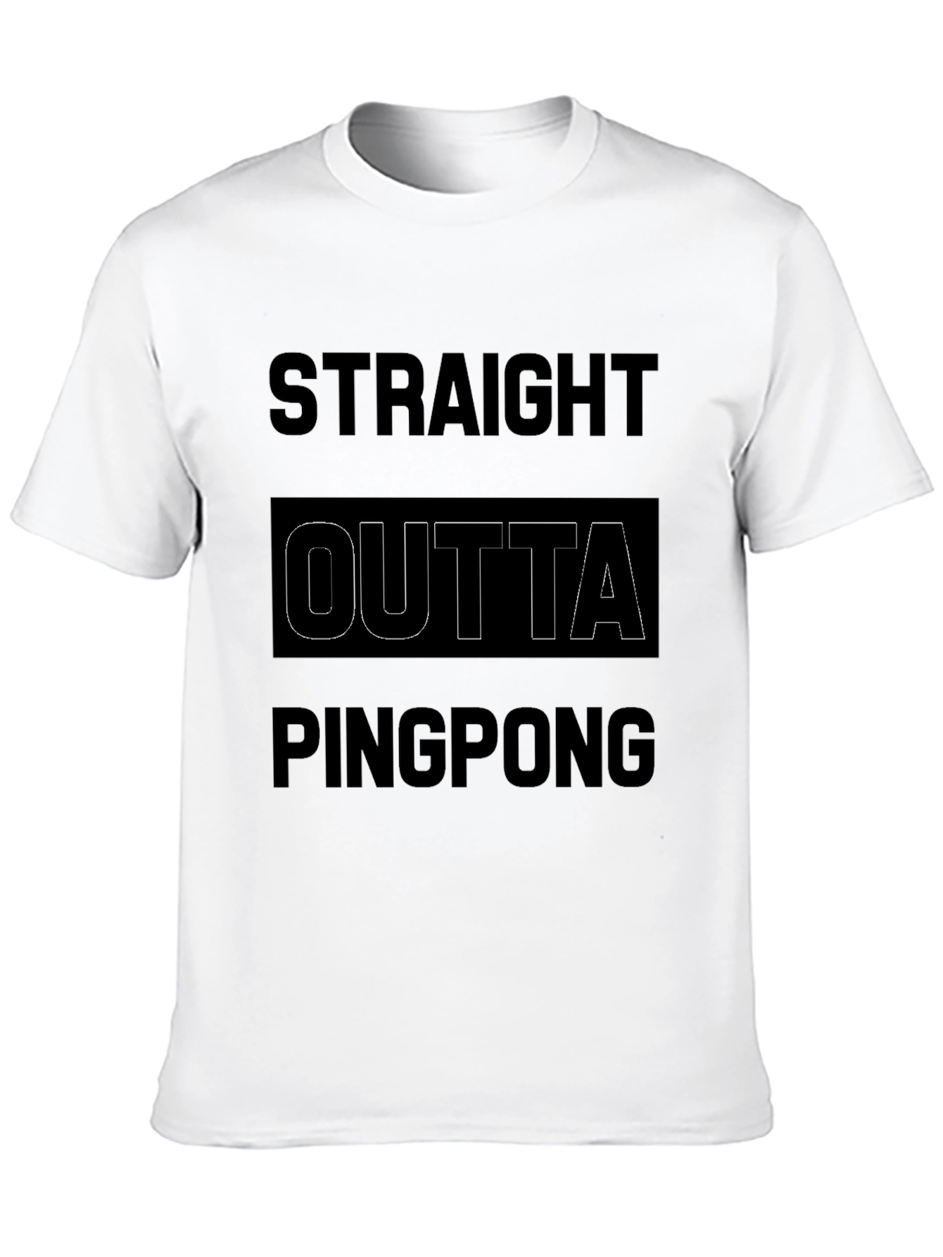 Straight Outta Ping Pong Black Graphic T-Shirt