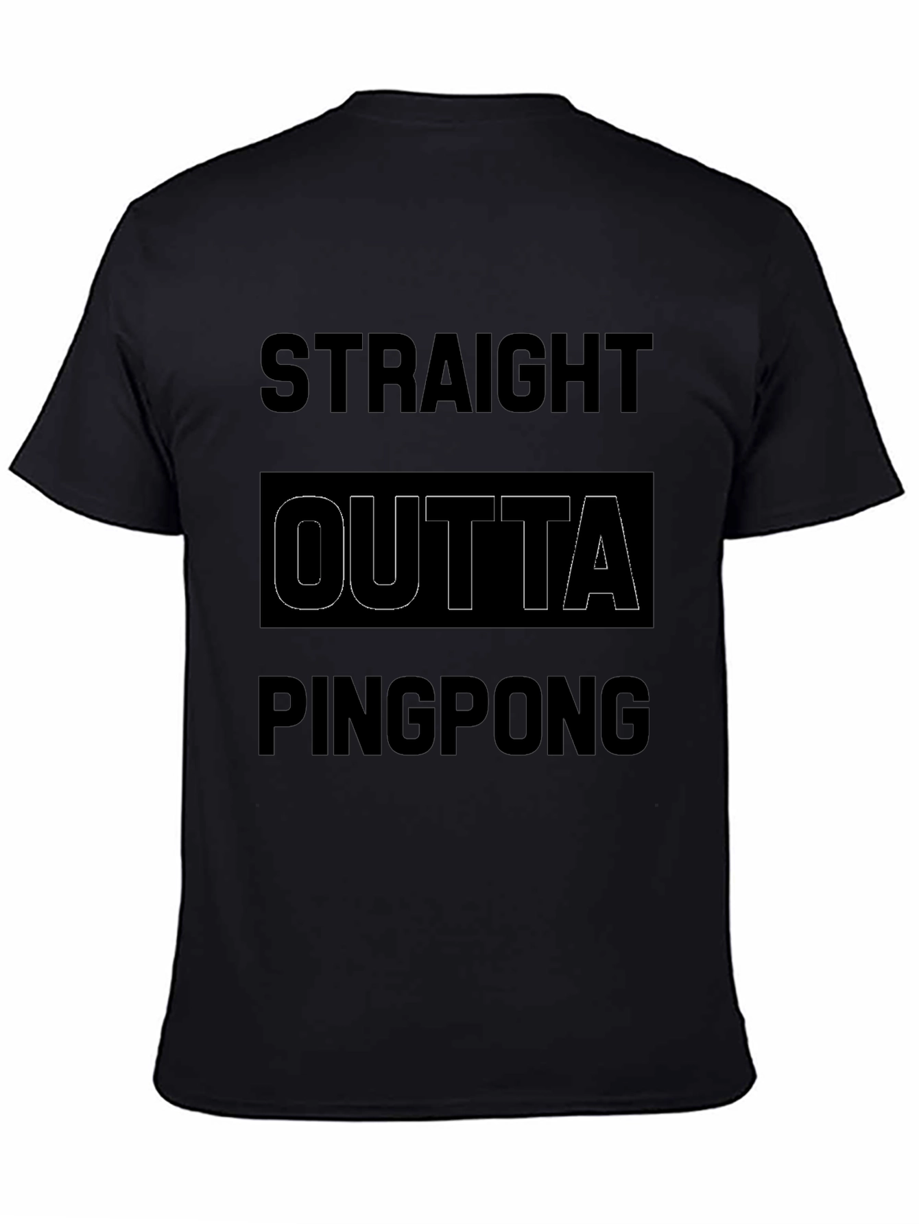 Straight Outta Ping Pong Black Graphic T-Shirt