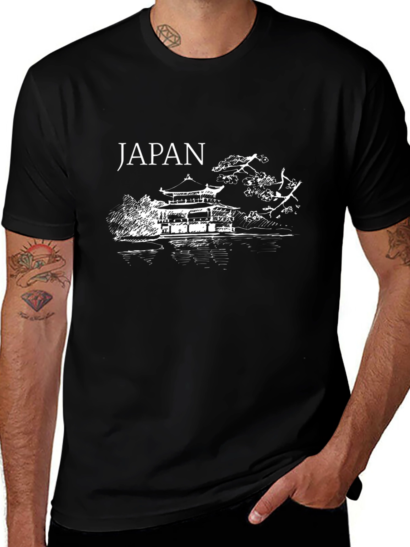 Japan Graphic Tee - Black Cotton Comfort