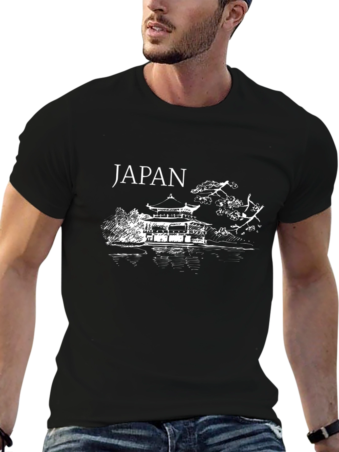 Japan Graphic Tee - Black Cotton Comfort