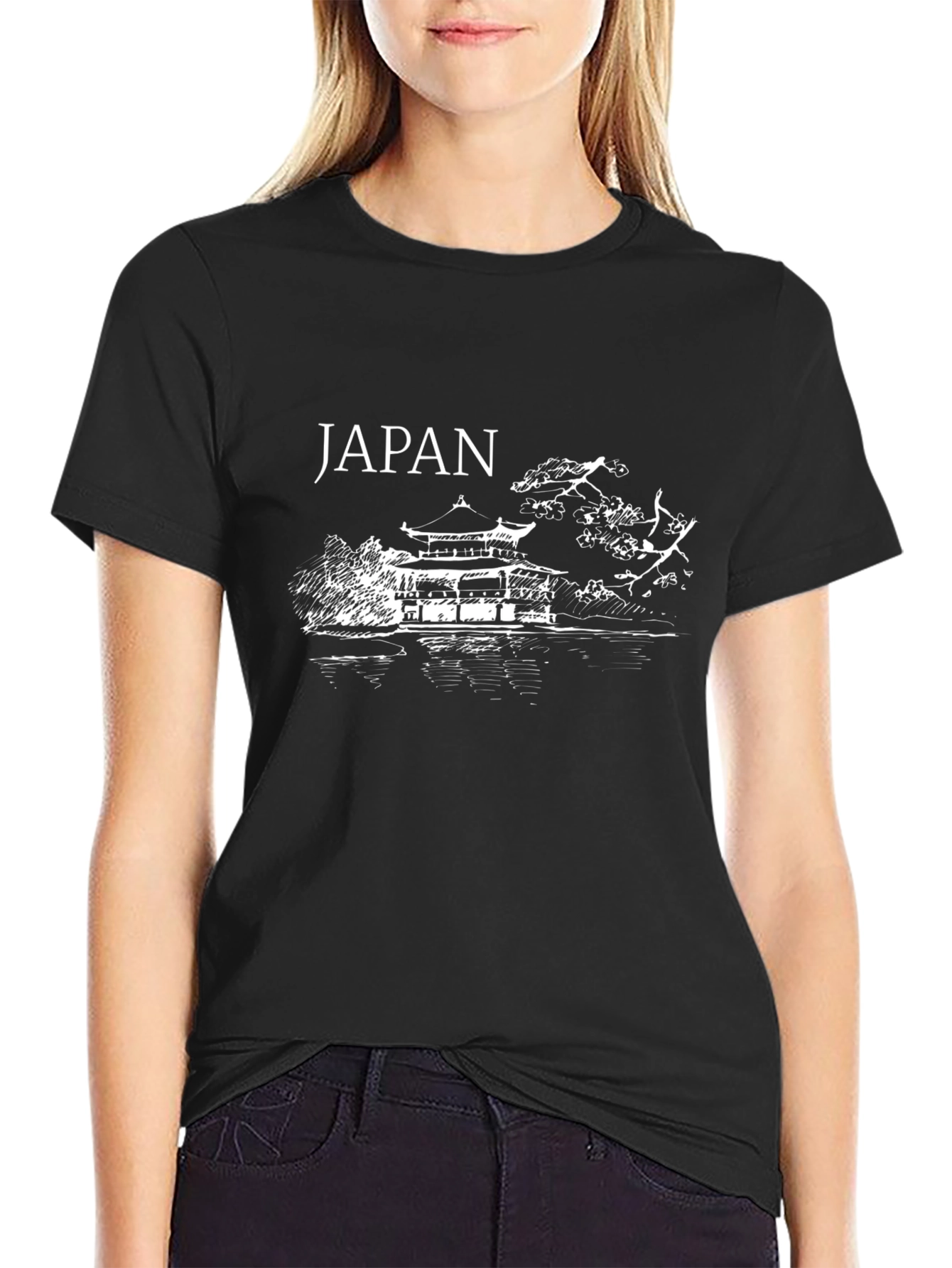 Japan Graphic Tee - Black Cotton Comfort