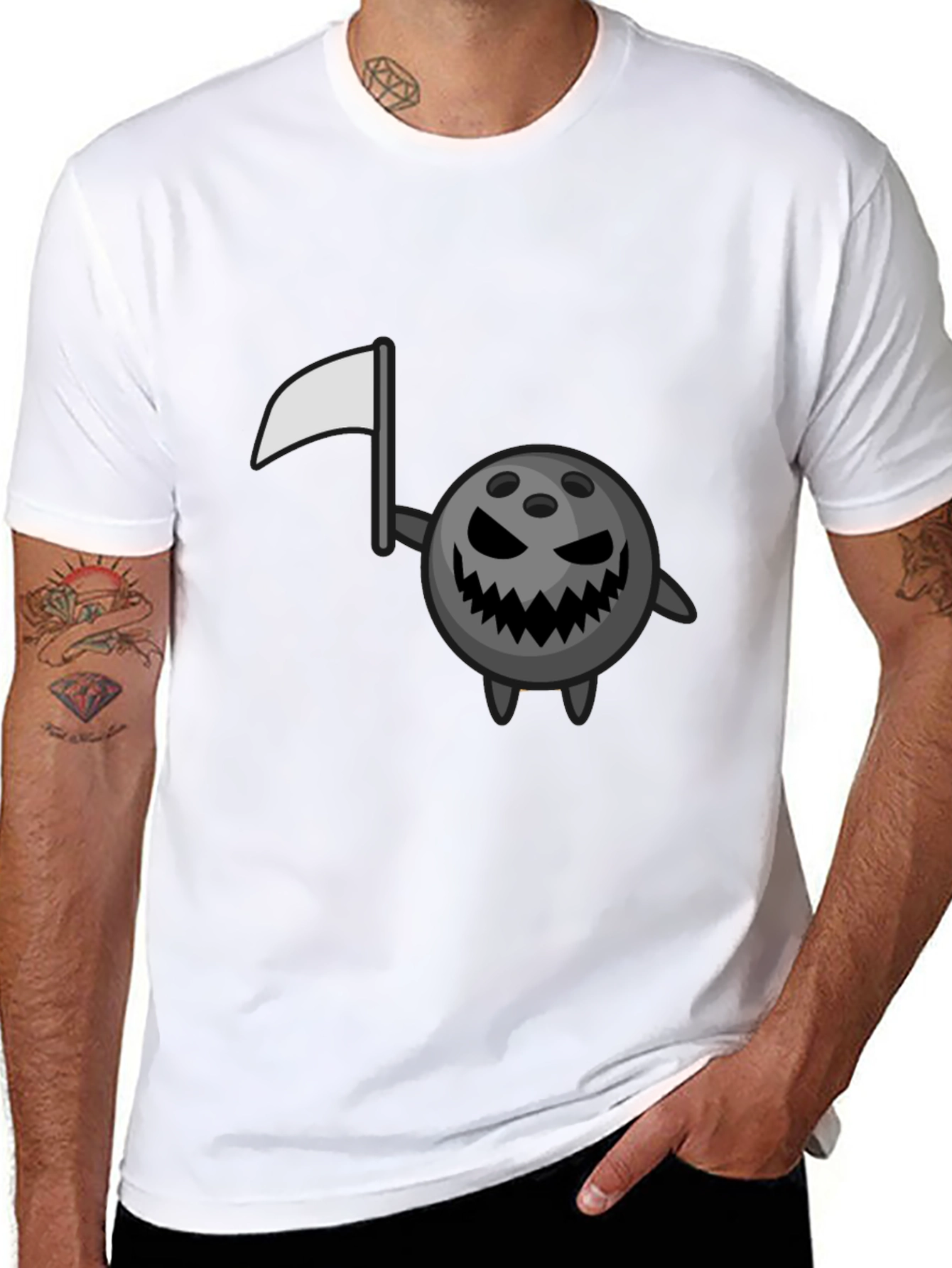 Spooky Bowling Ball Black T-Shirt