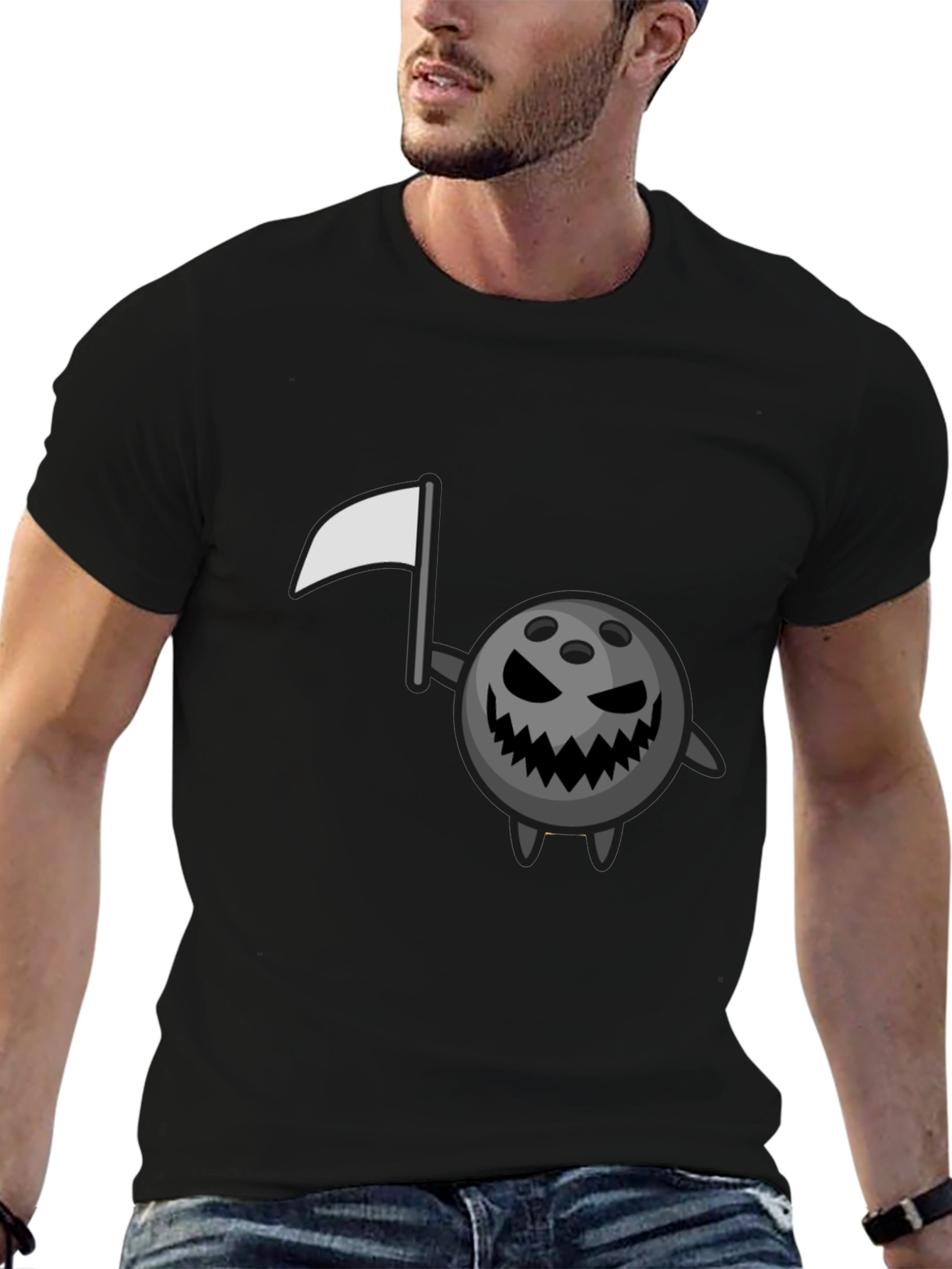 Spooky Bowling Ball Black T-Shirt